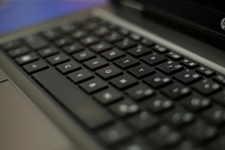 Keyboard of a computer is pictured at a computer shop in Ciudad Juarez