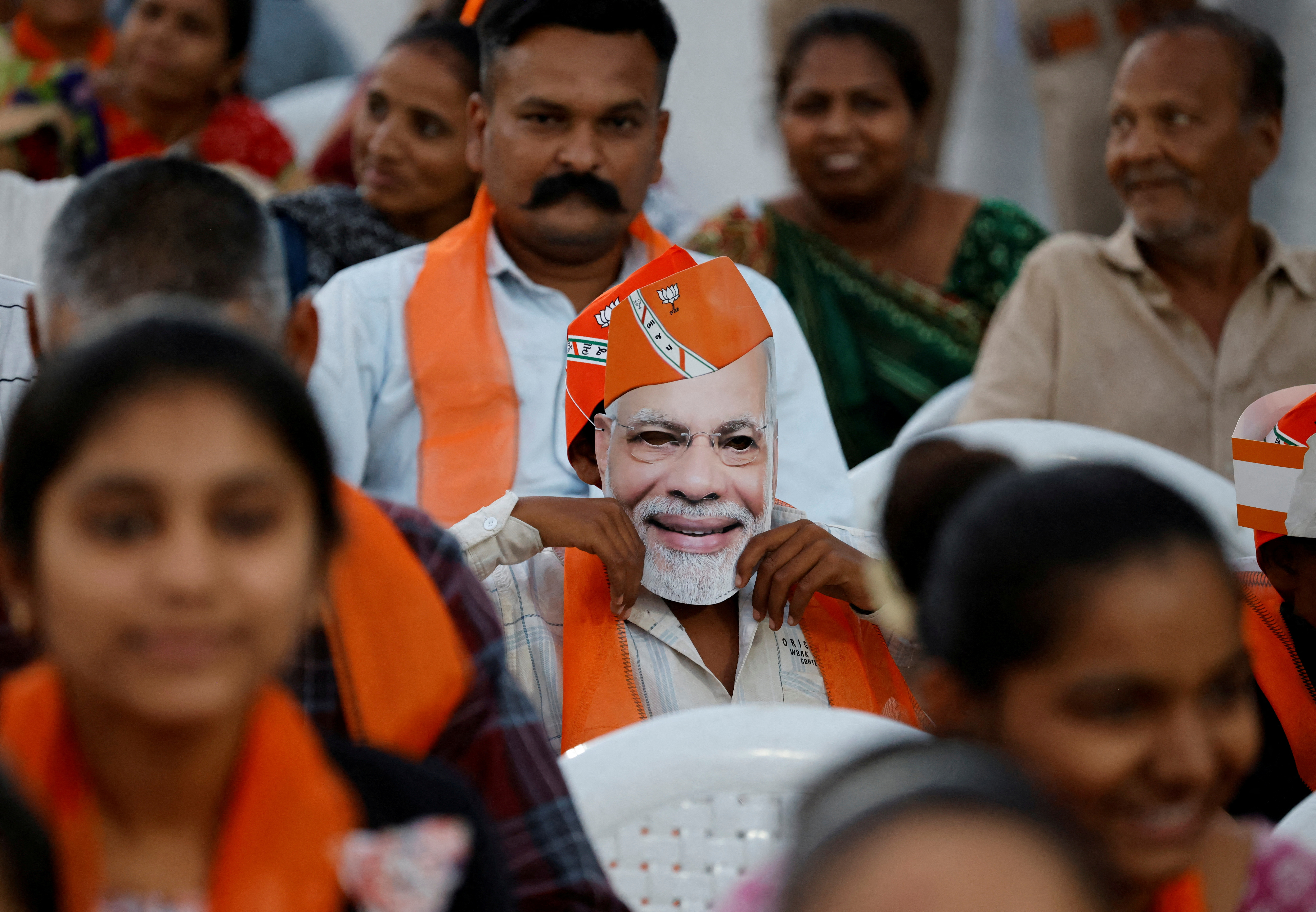 Election campaign rally of Amit Shah, Indian Home Minister and a leader of BJP, in Ahmedabad