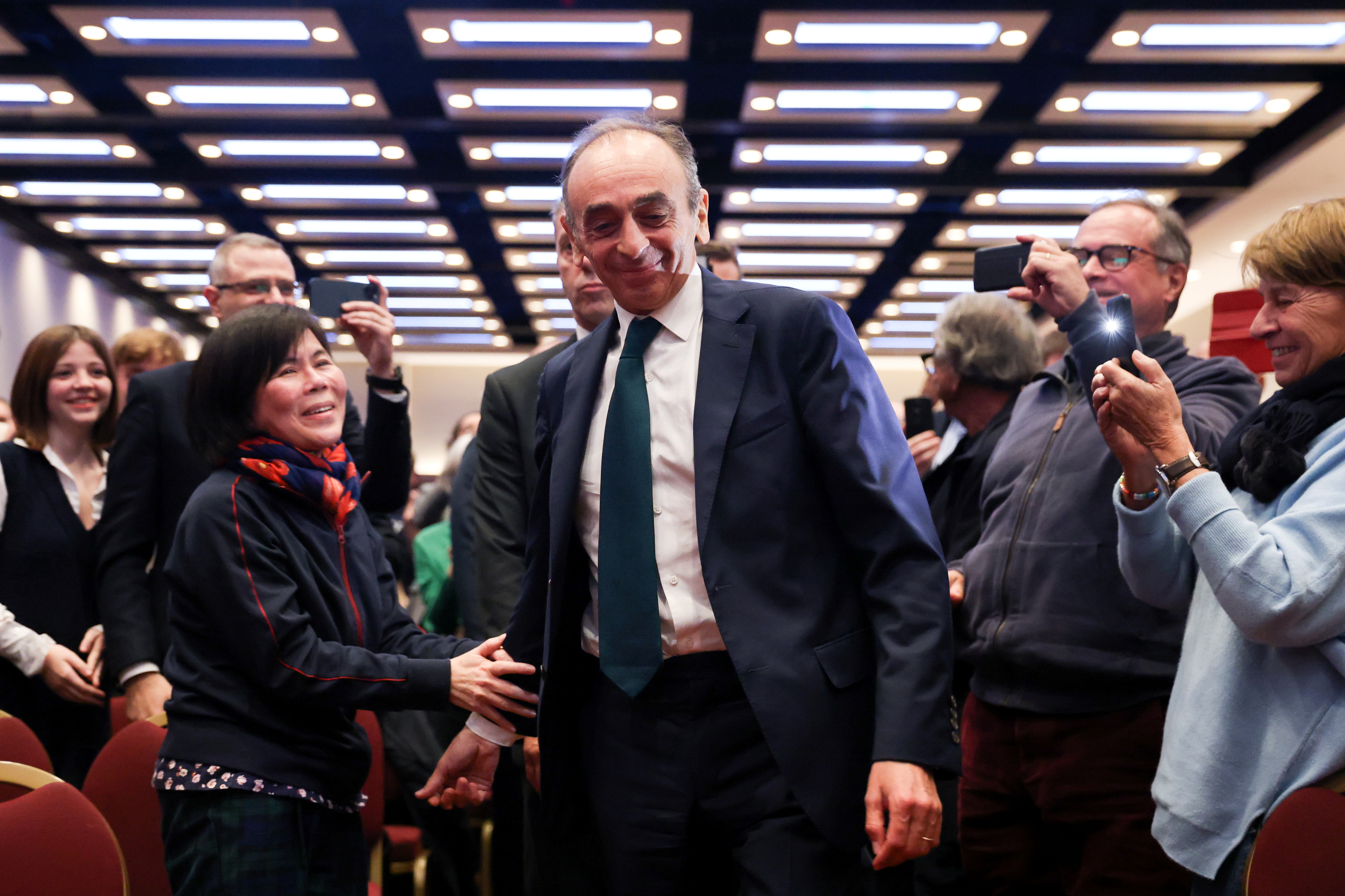 French right-wing commentator Eric Zemmour arrives before making a speech at an event at the ILEC conference centre, London, Britain, November 19, 2021. REUTERS/Tom Nicholson