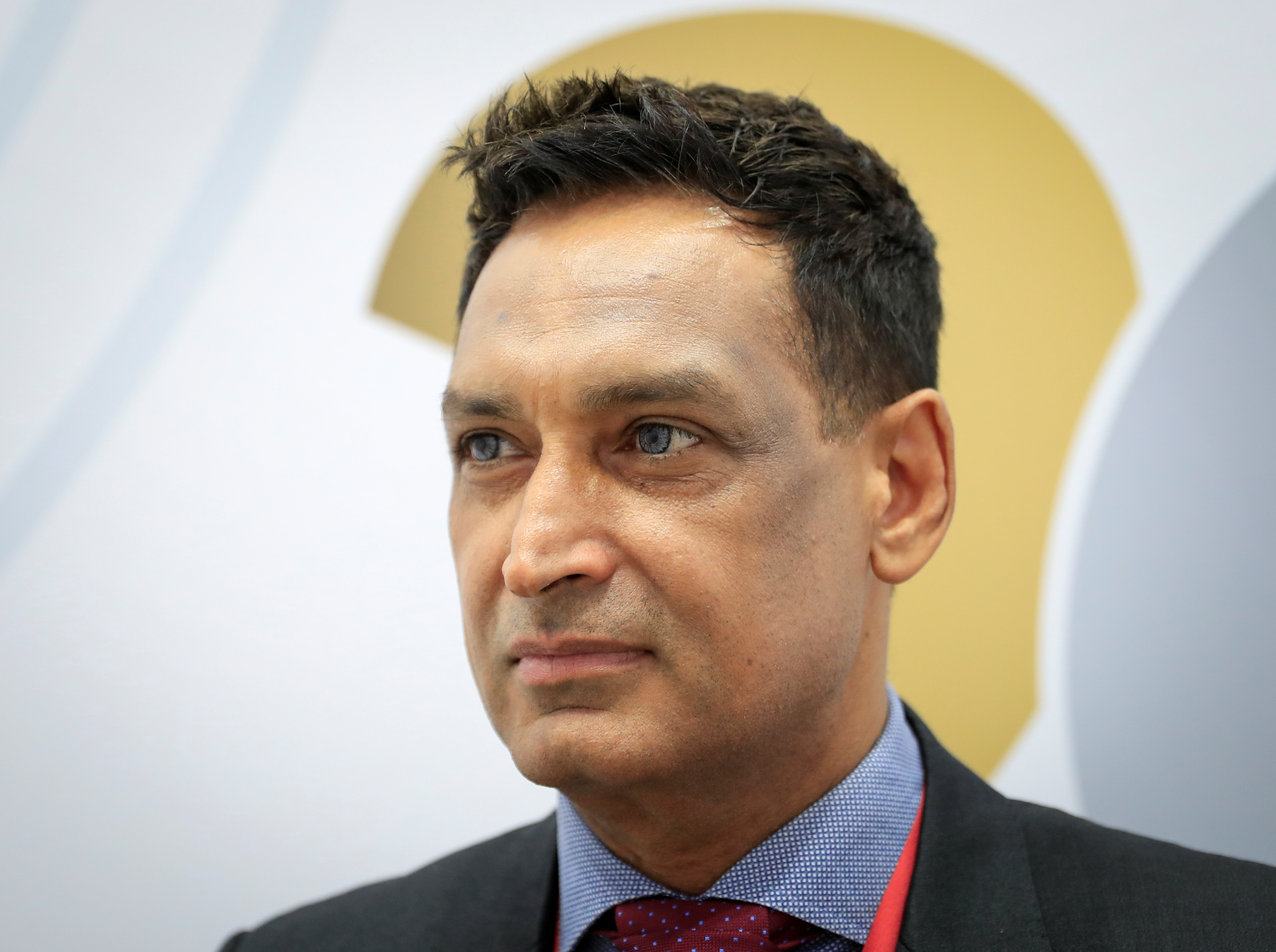 Vikram Punia, president of Pharmasyntez Group of Companies, gives interview in Saint Petersburg