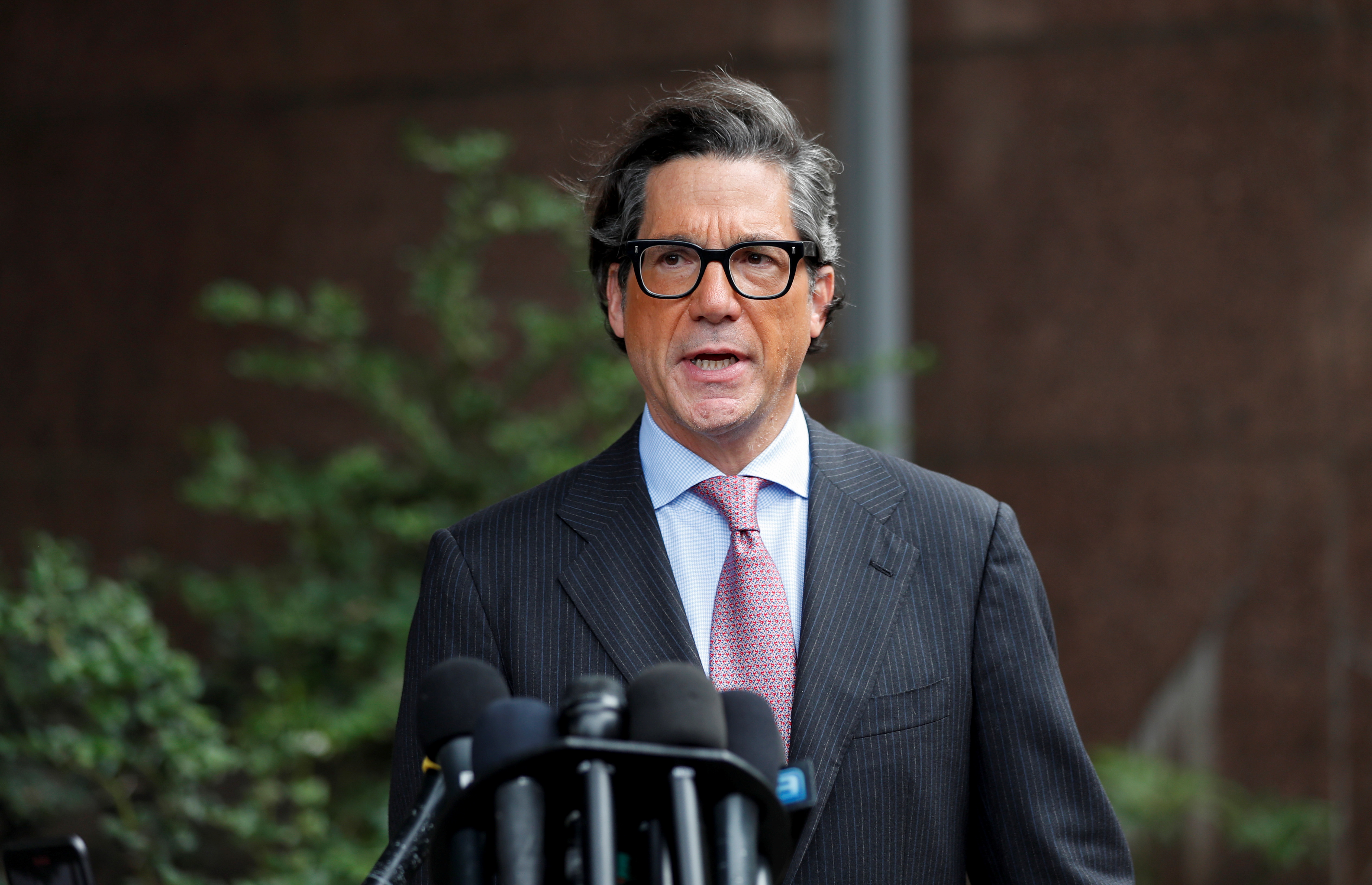Mathew Rosengart, attorney of pop star Britney Spears, delivers a statement to the media on the day of a conservatorship case hearing at Stanley Mosk Courthouse in Los Angeles, California, U.S., July 26, 2021. REUTERS/Mario Anzuoni