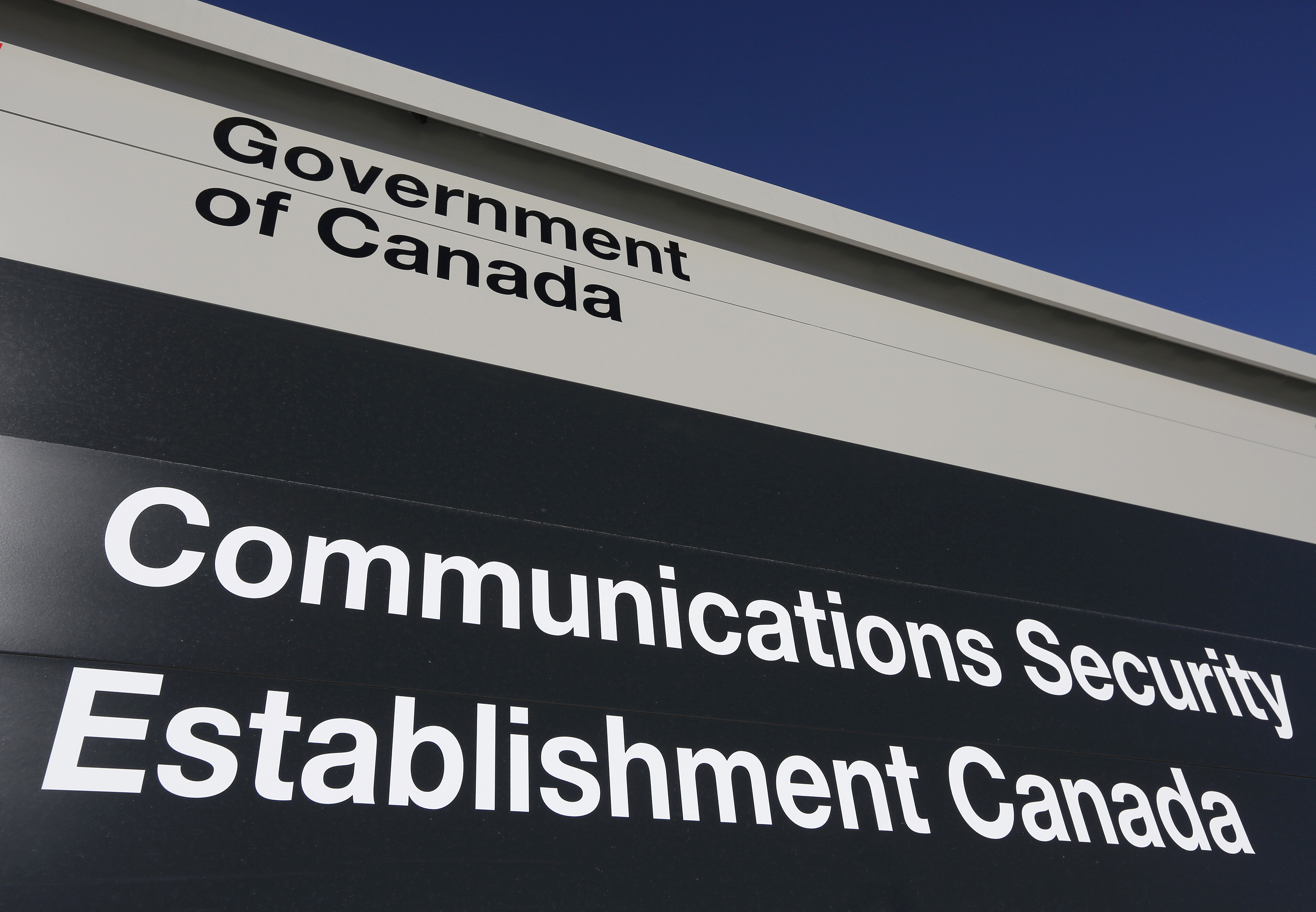 A sign is pictured outside the Communications Security Establishment headquarters in Ottawa