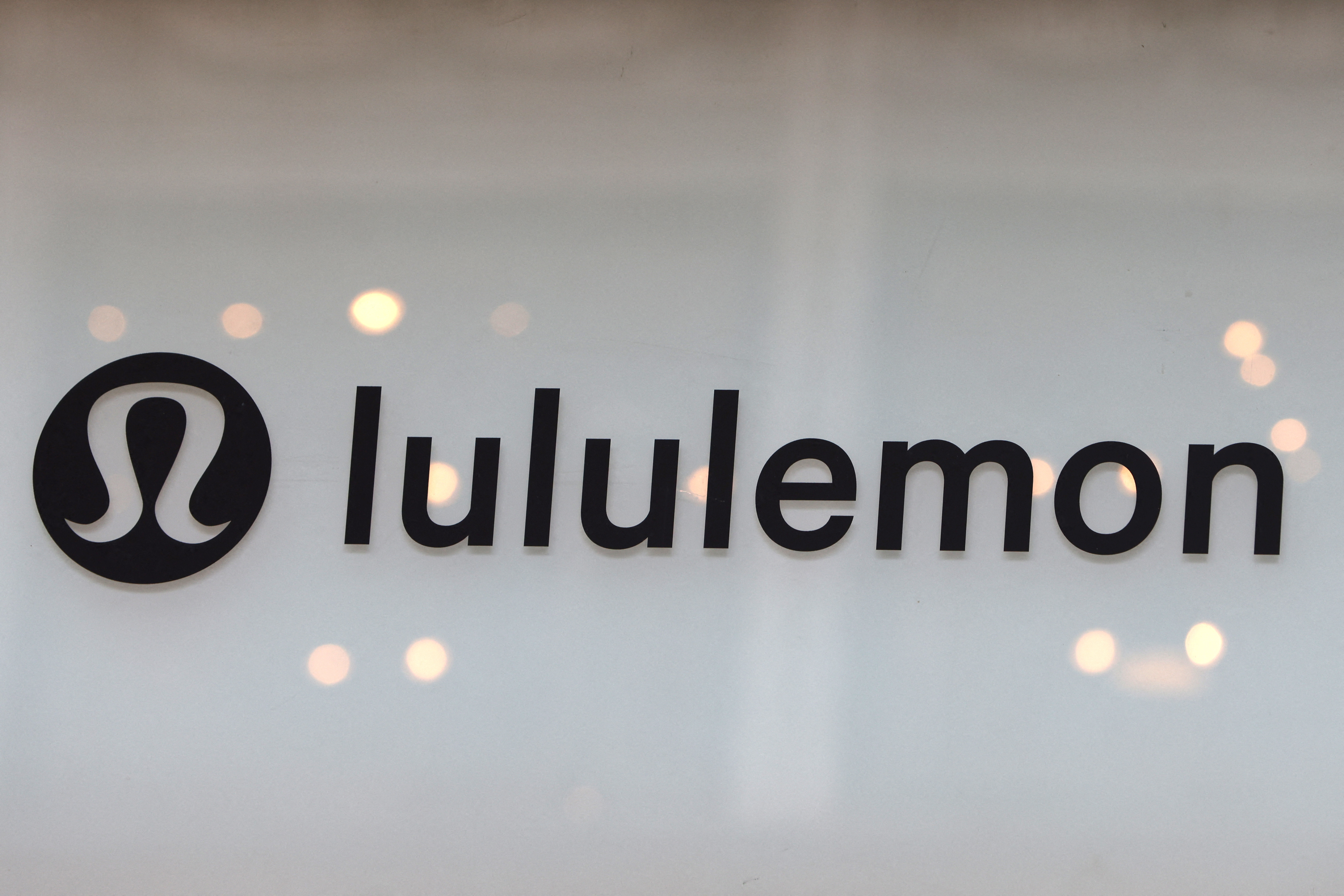 The logo for Lululemon Athletica is seen at a store in Manhattan, New York