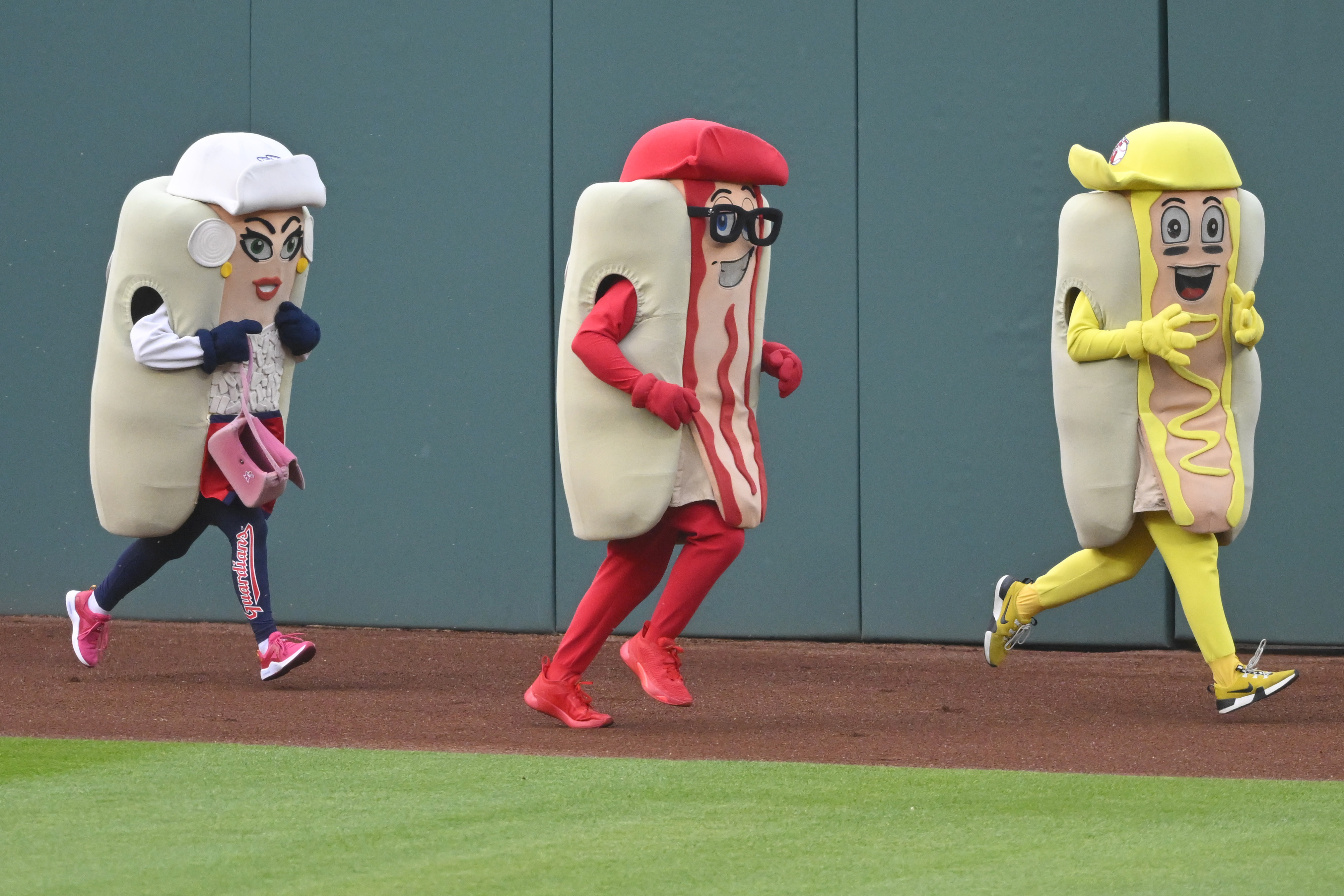 Racing mascots for the White Sox, featuring some players from the