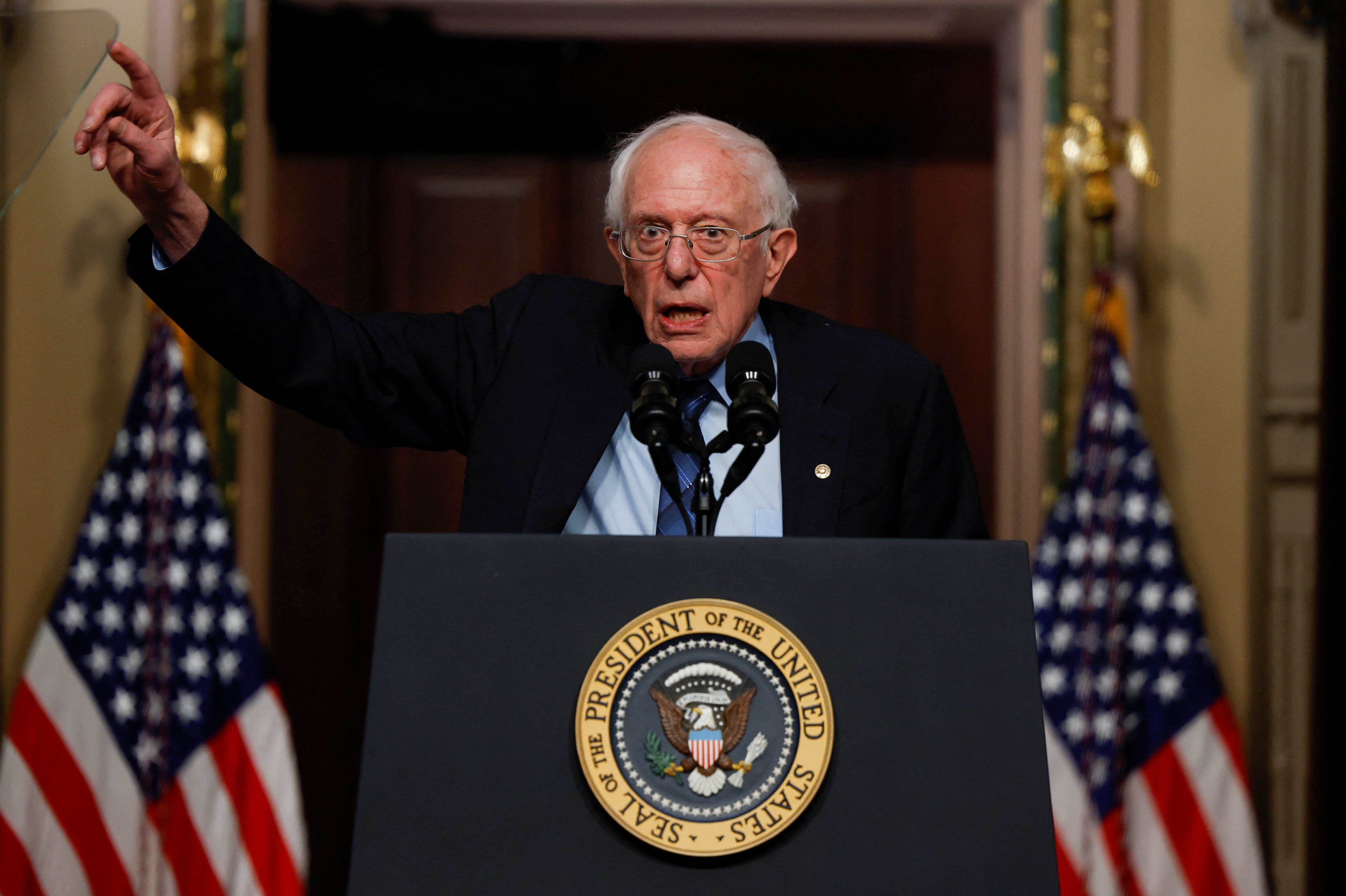 Sanders delivers remarks on lowering healthcare costs in Washington