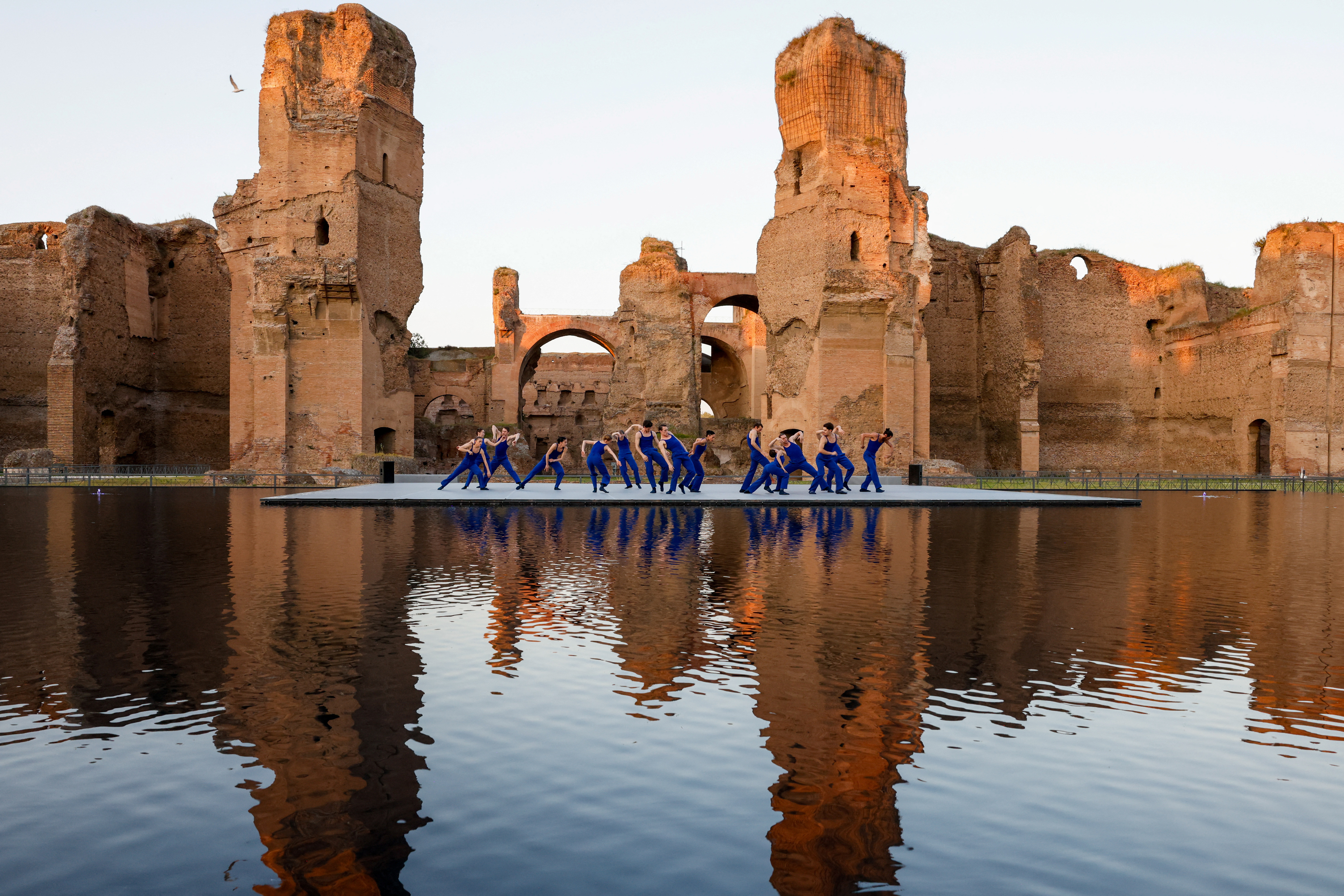 Inauguration of a special pool at the Baths of Caracalla