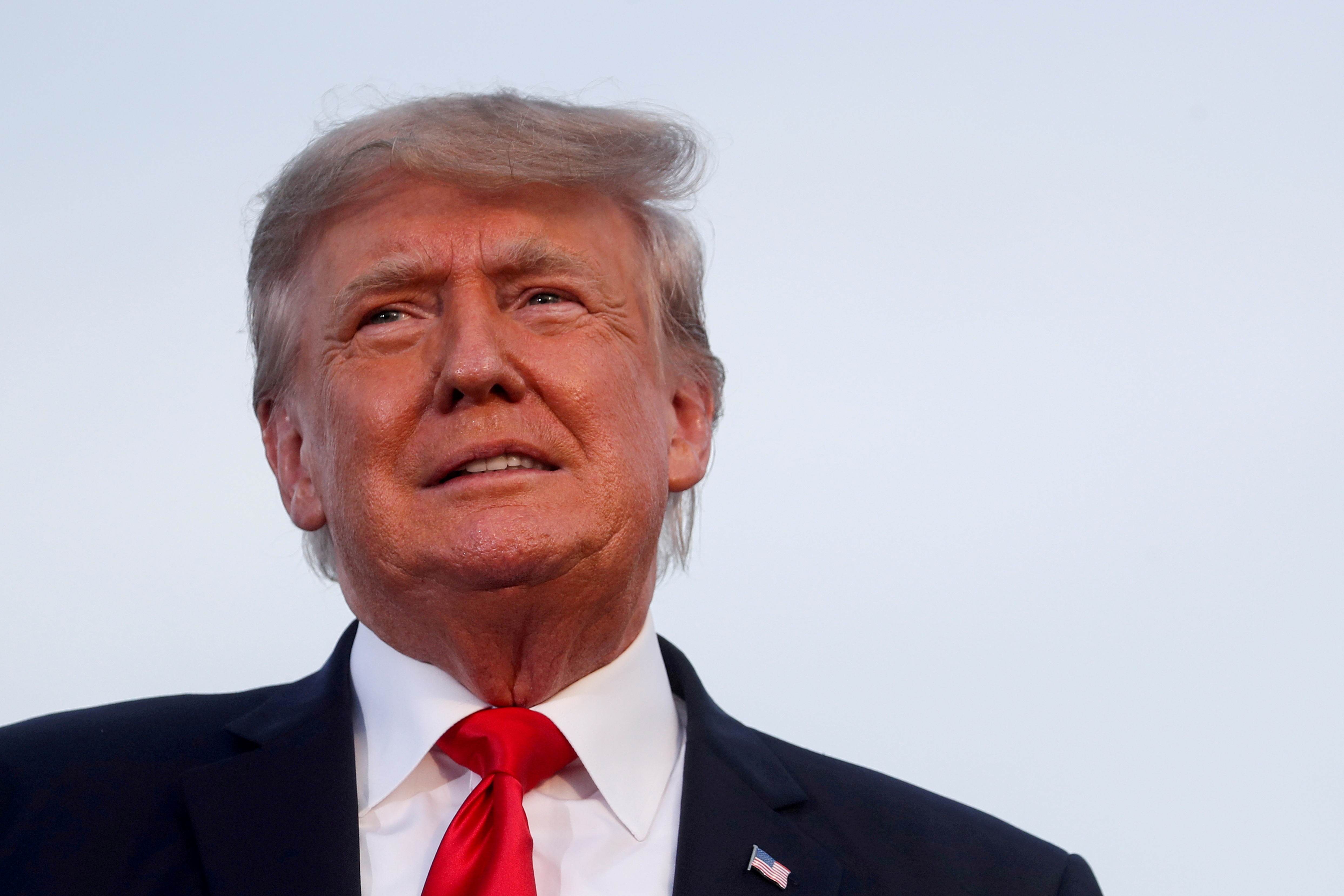 Former U.S. President Donald Trump looks on during his first post-presidency campaign rally in Wellington, Ohio, U.S., June 26, 2021. REUTERS/Shannon Stapleton