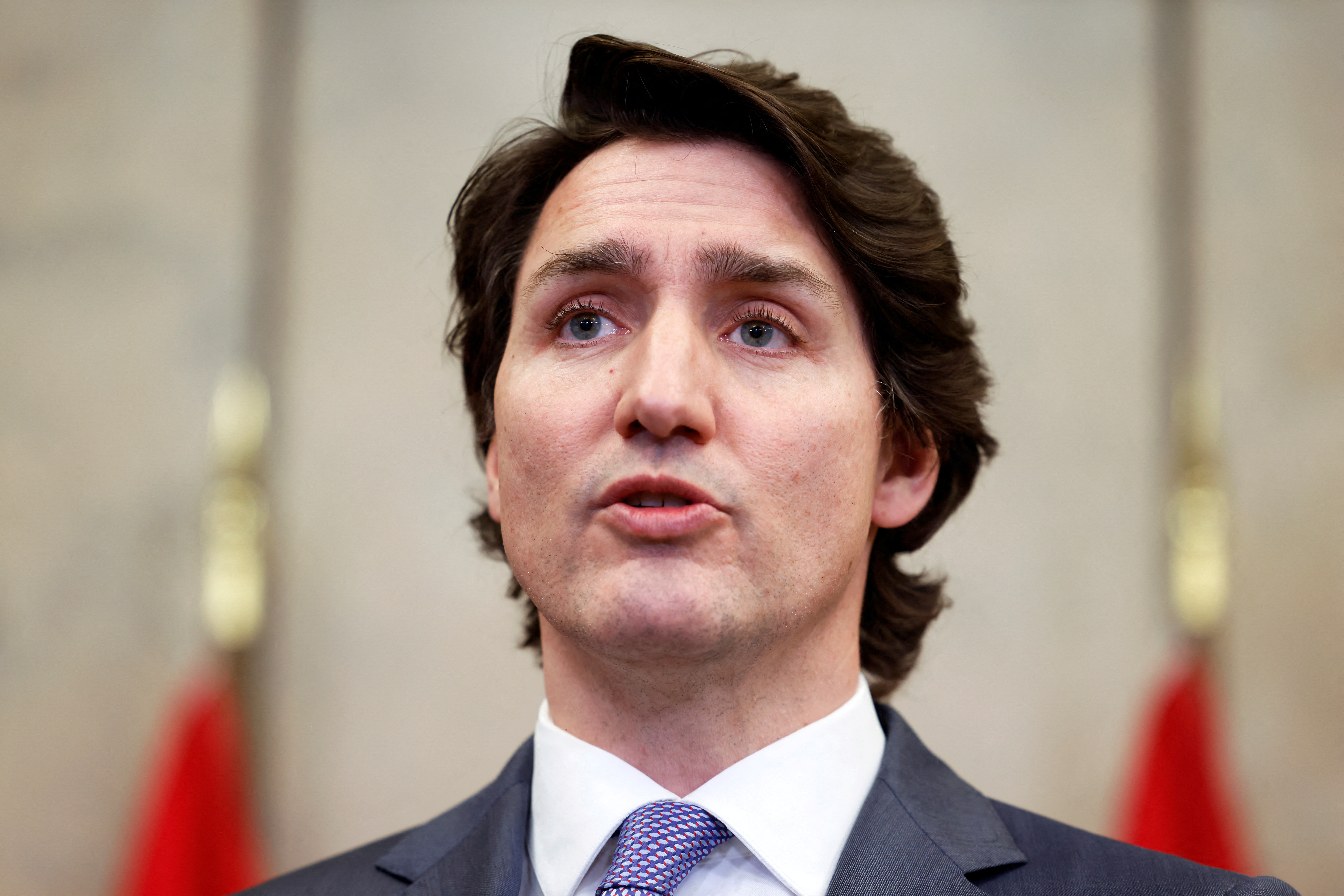 Canada's Prime Minister Justin Trudeau speaks during a news conference in Ottawa