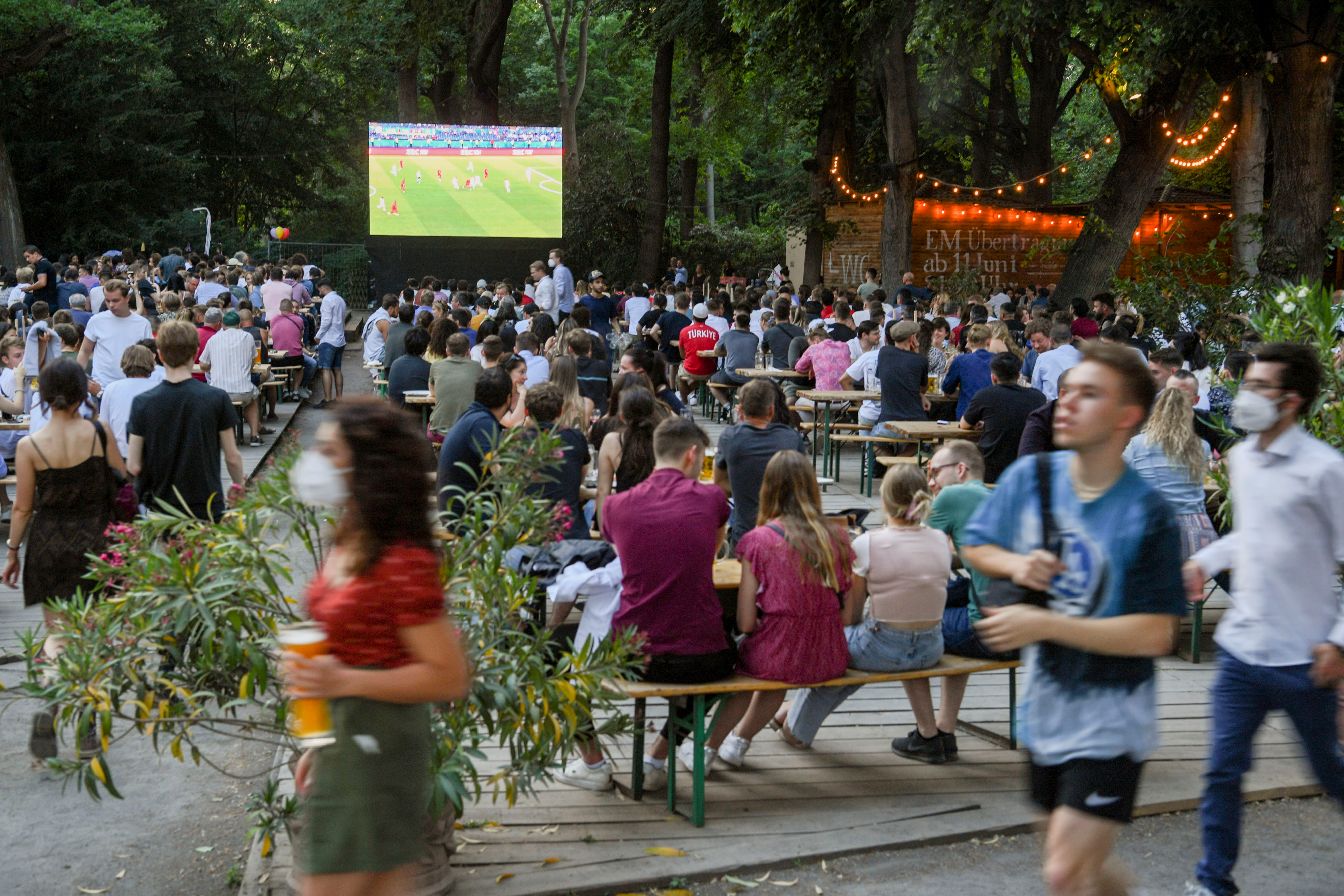 People watch the EURO 2020 opening match in Berlin