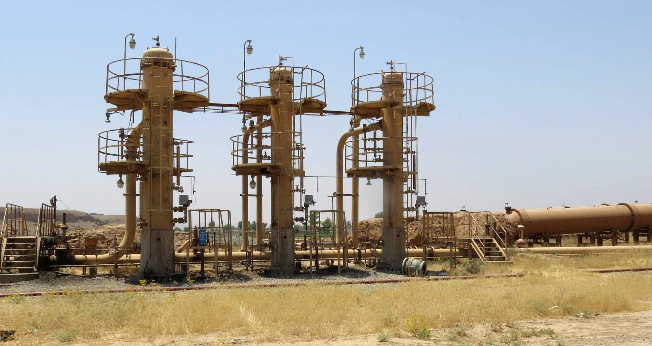 A view shows the Bai Hassan oilfield northwest of Kirkuk