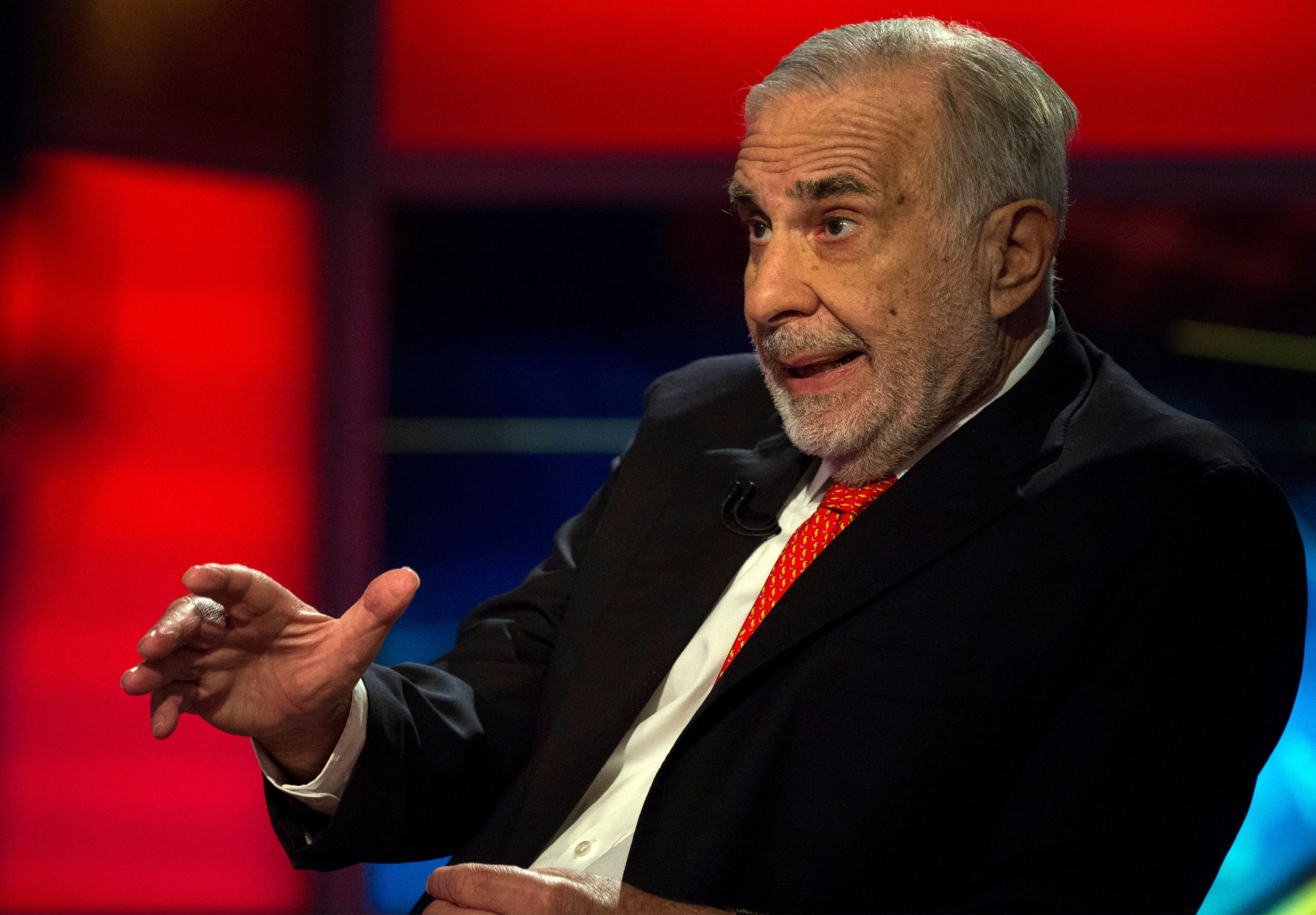 Carl Icahn gives an interview on FOX Business Network's Neil Cavuto show in New York