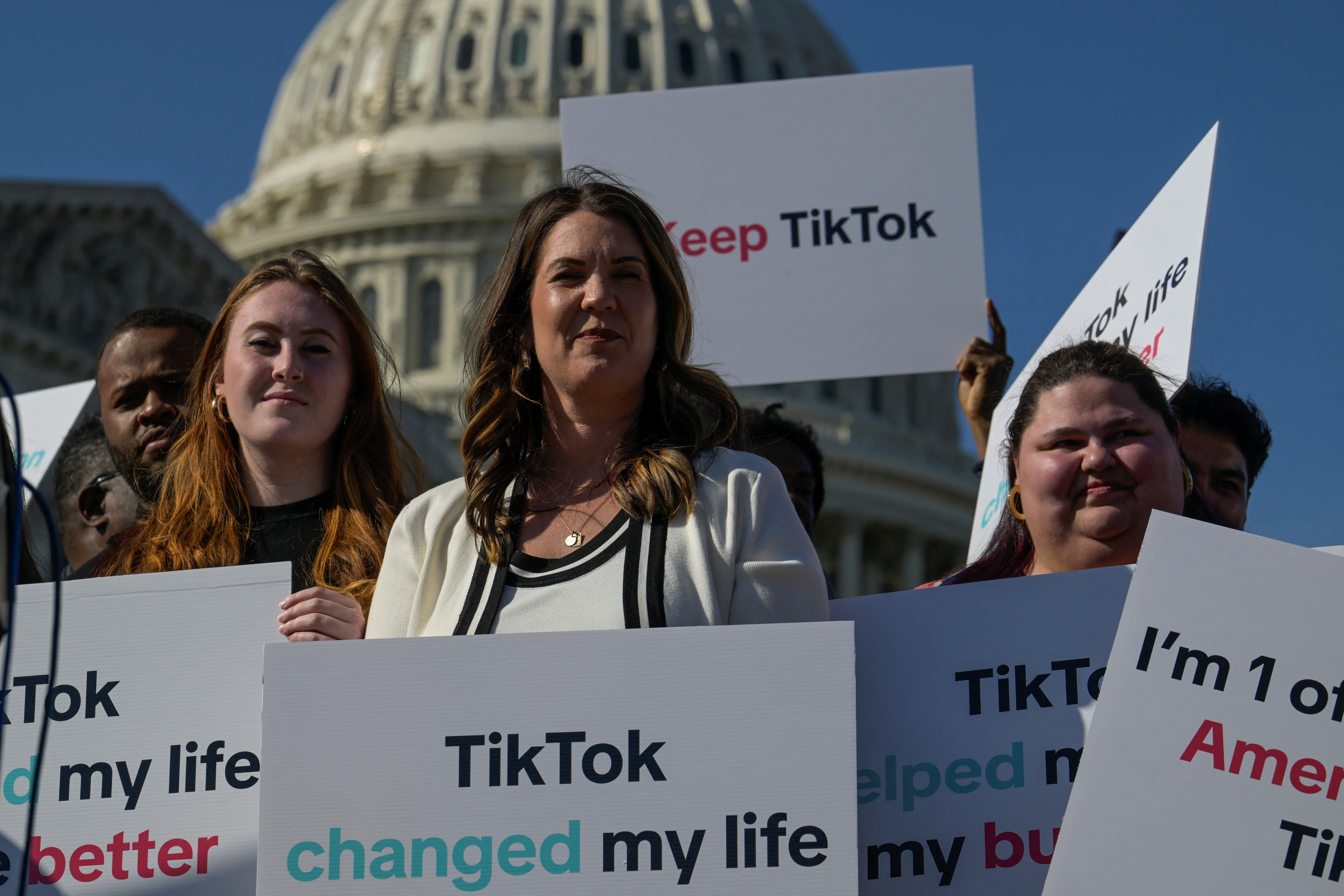 TikTok creators gather before a press conference to voice their opposition of the “Protecting Americans from Foreign Adversary Controlled Applications Act," pending crackdown legislation on TikTok in the House of Representatives, on Capitol Hill in Washington, U.S., March 12, 2024. REUTERS/Craig Hudson 