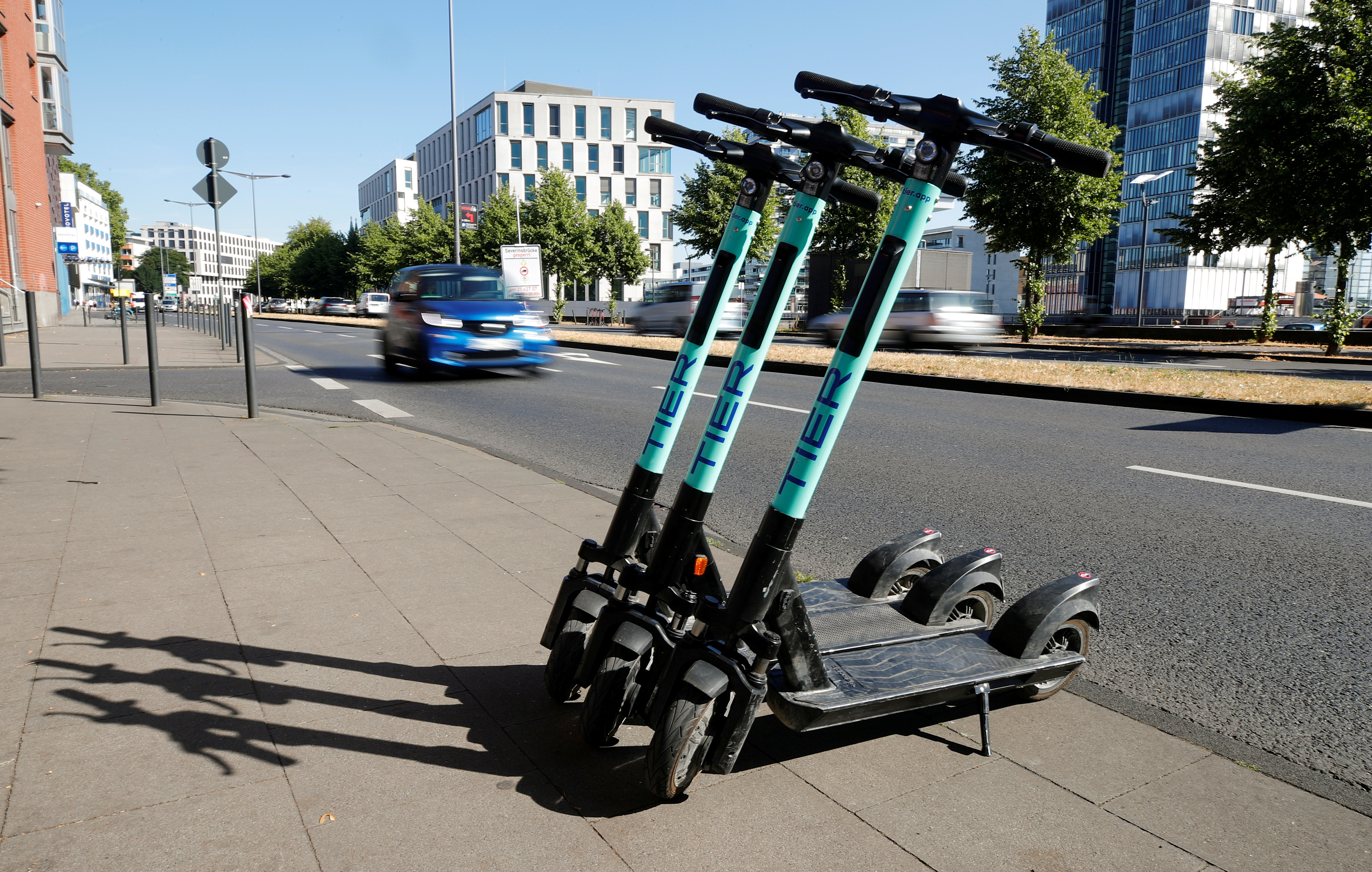 E-Scooters of Tier mobility in Cologne