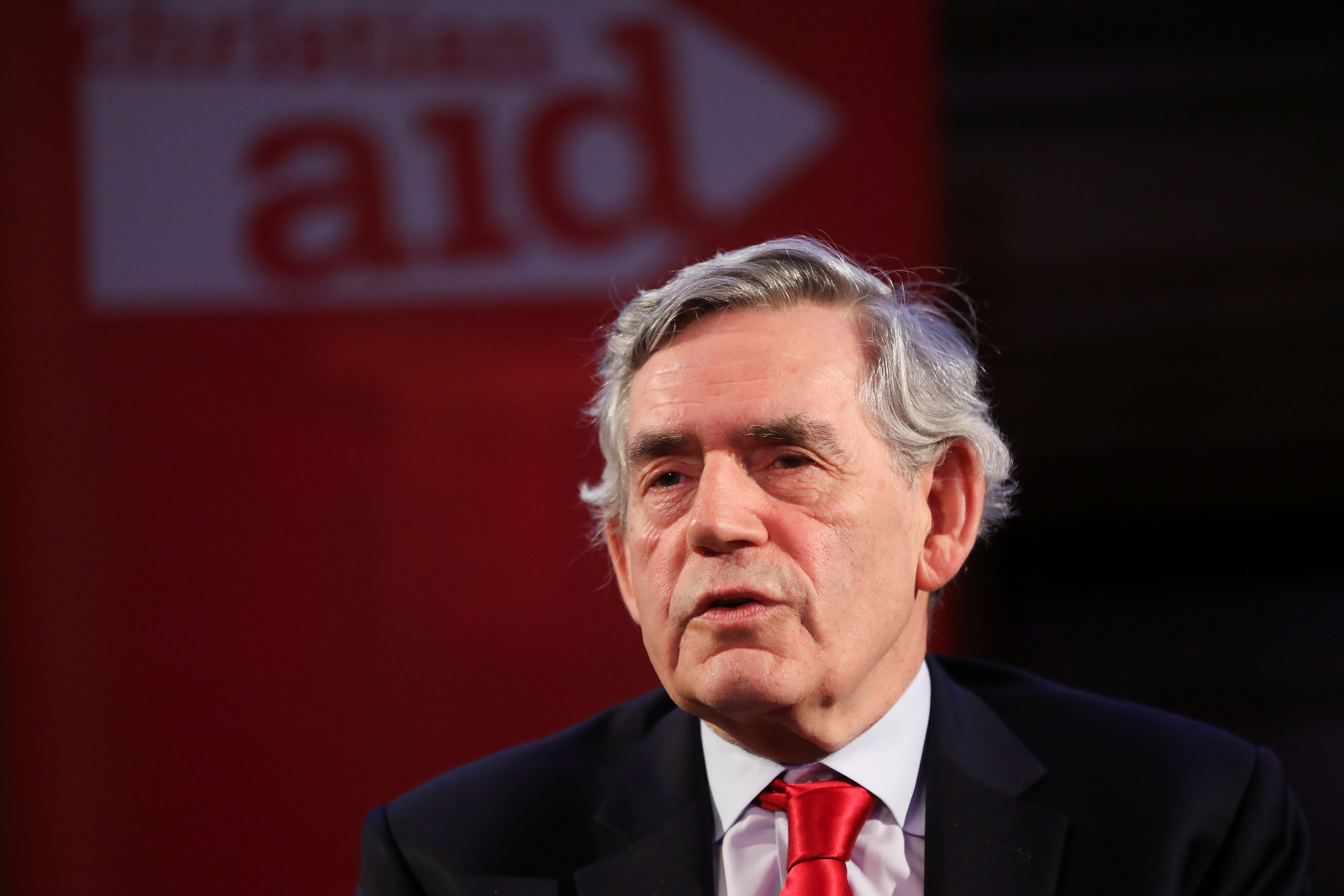 Britain's former Prime Minister Gordon Brown speaks during a Christian Aid Week event in London