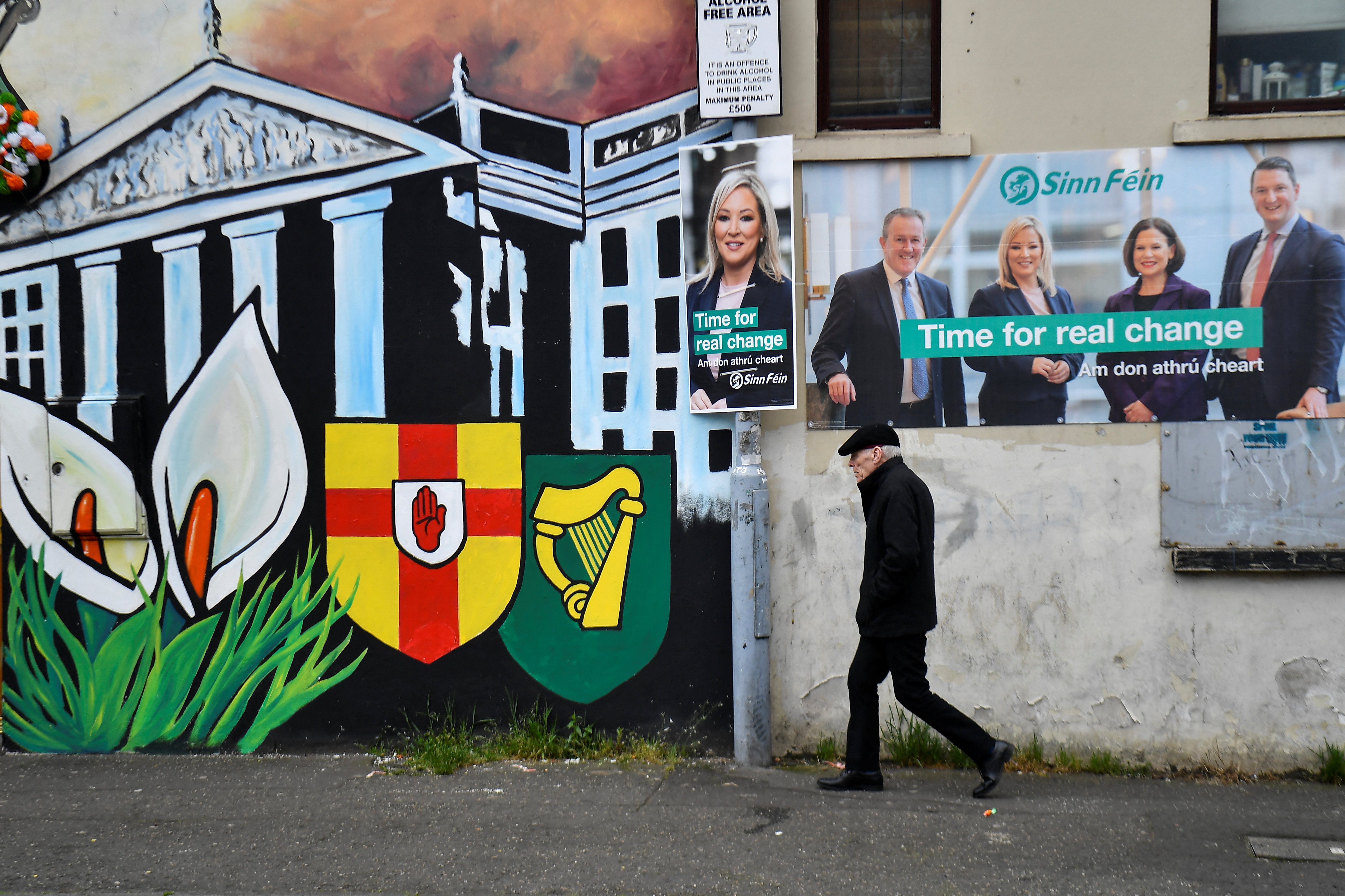 Sinn Fein party posters, in Belfast