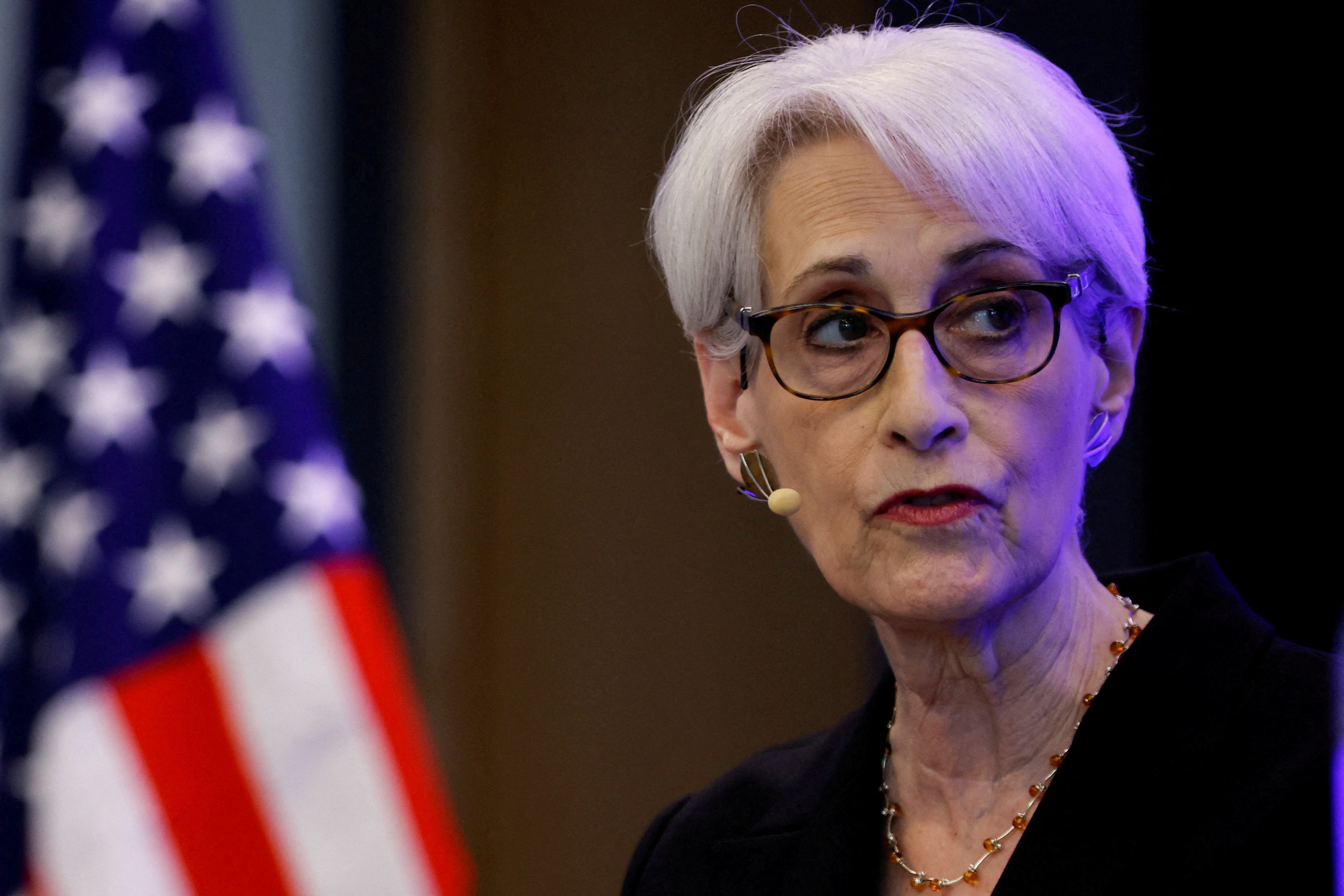 U.S. Deputy Secretary of State Wendy Sherman attends a panel with the Friends of Europe, in Brussels