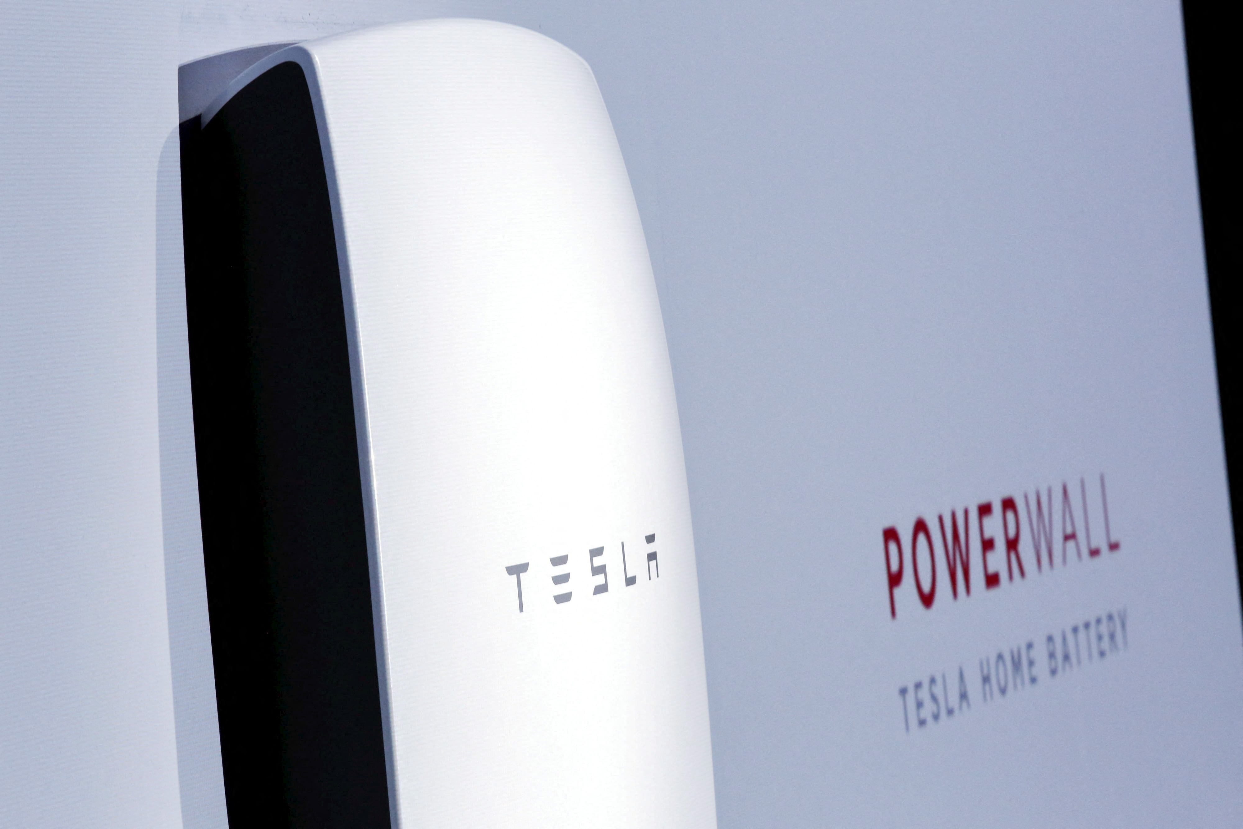 The Tesla Energy Powerwall Home Battery is unveiled by Tesla Motors CEO Elon Musk during an event in Hawthorne, California