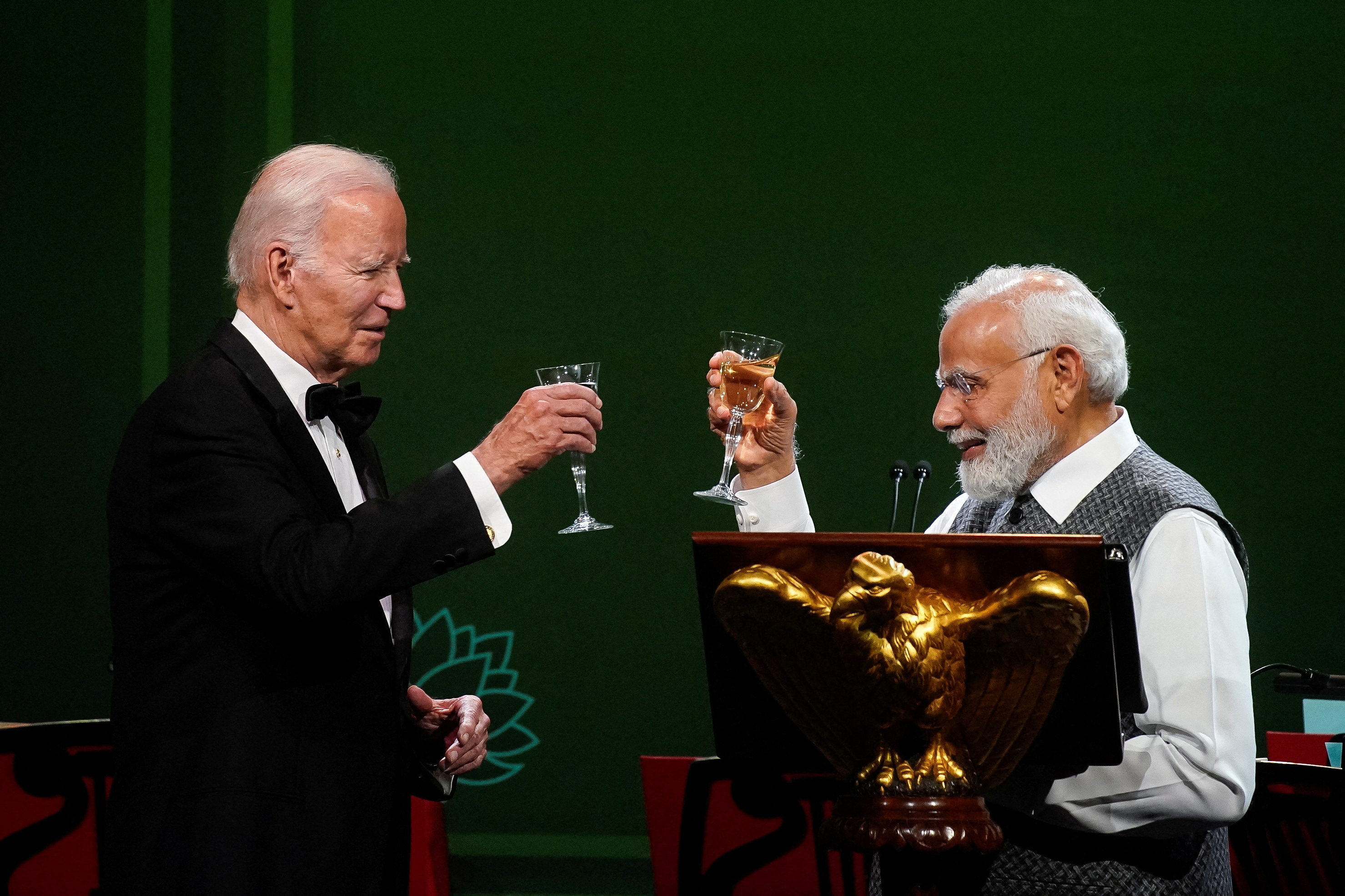 U.S. President Joe Biden hosts an official state dinner for India's Prime Minister Narendra Modi at the White House