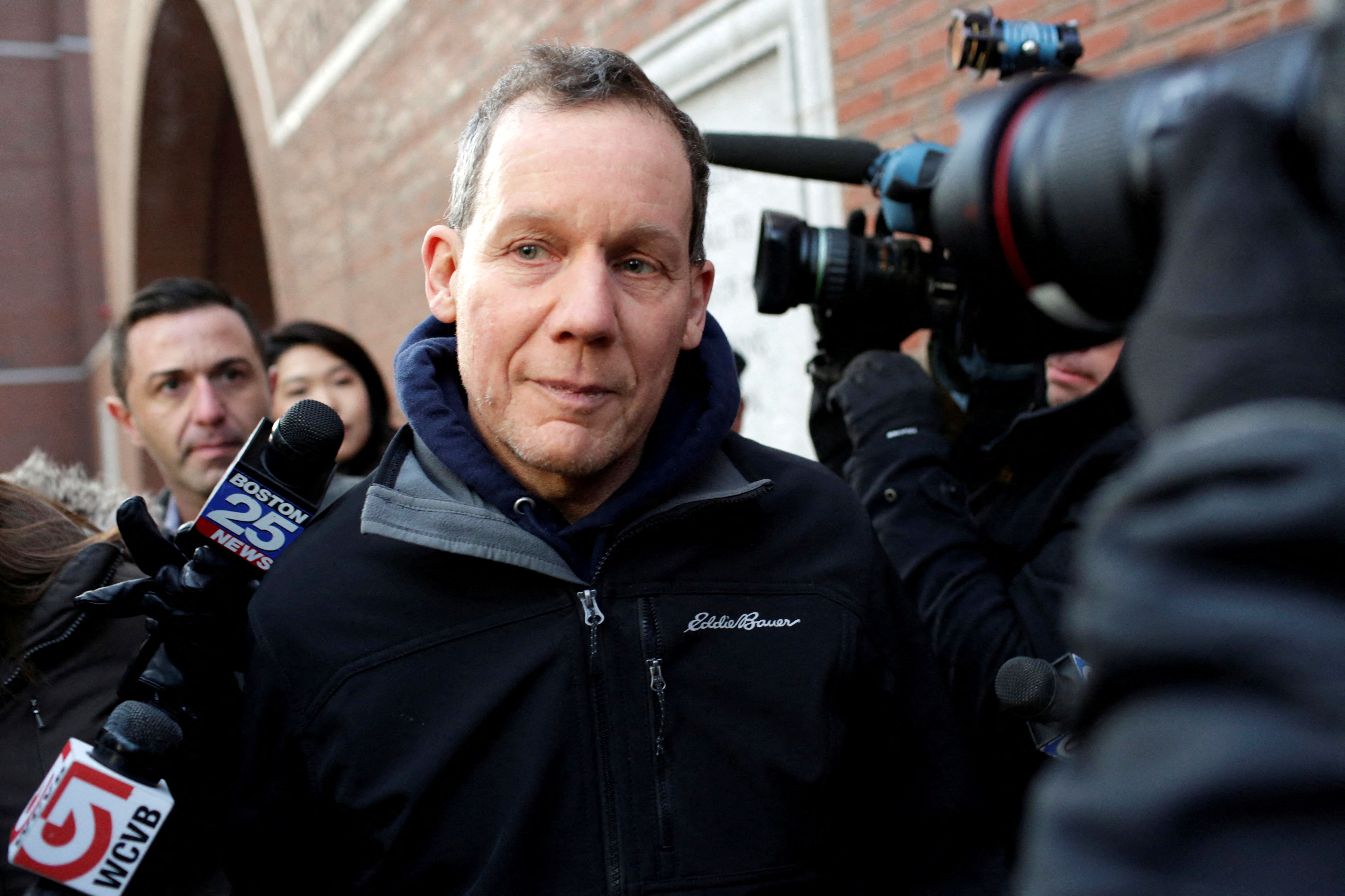 Charles Lieber leaves federal court after he and two Chinese nationals were charged with lying about their alleged links to the Chinese government, in Boston, Massachusetts, U.S. January 30, 2020.  REUTERS/Katherine Taylor