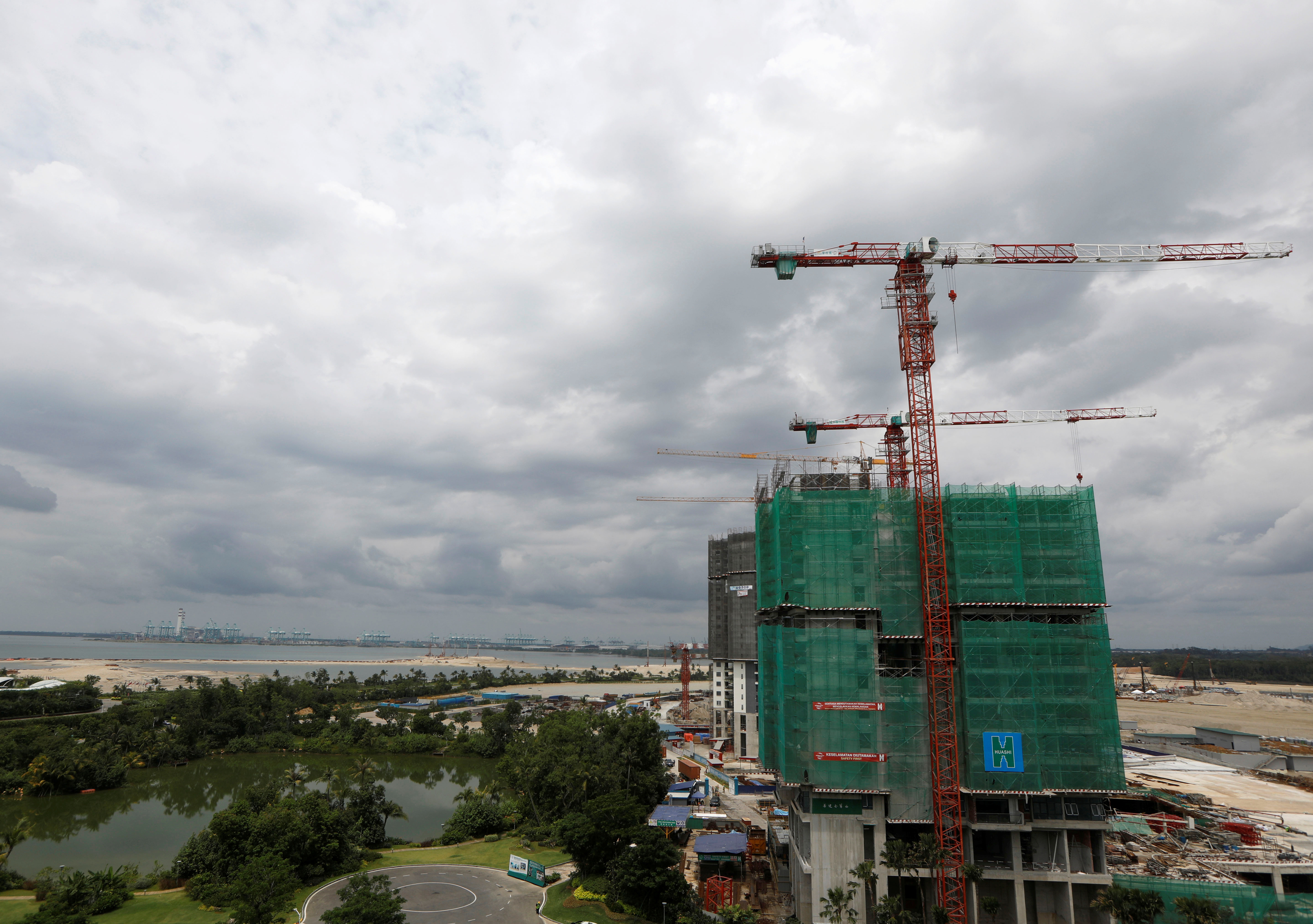A view of the construction at the Country Gardens' Forest City project in Johor Bahru