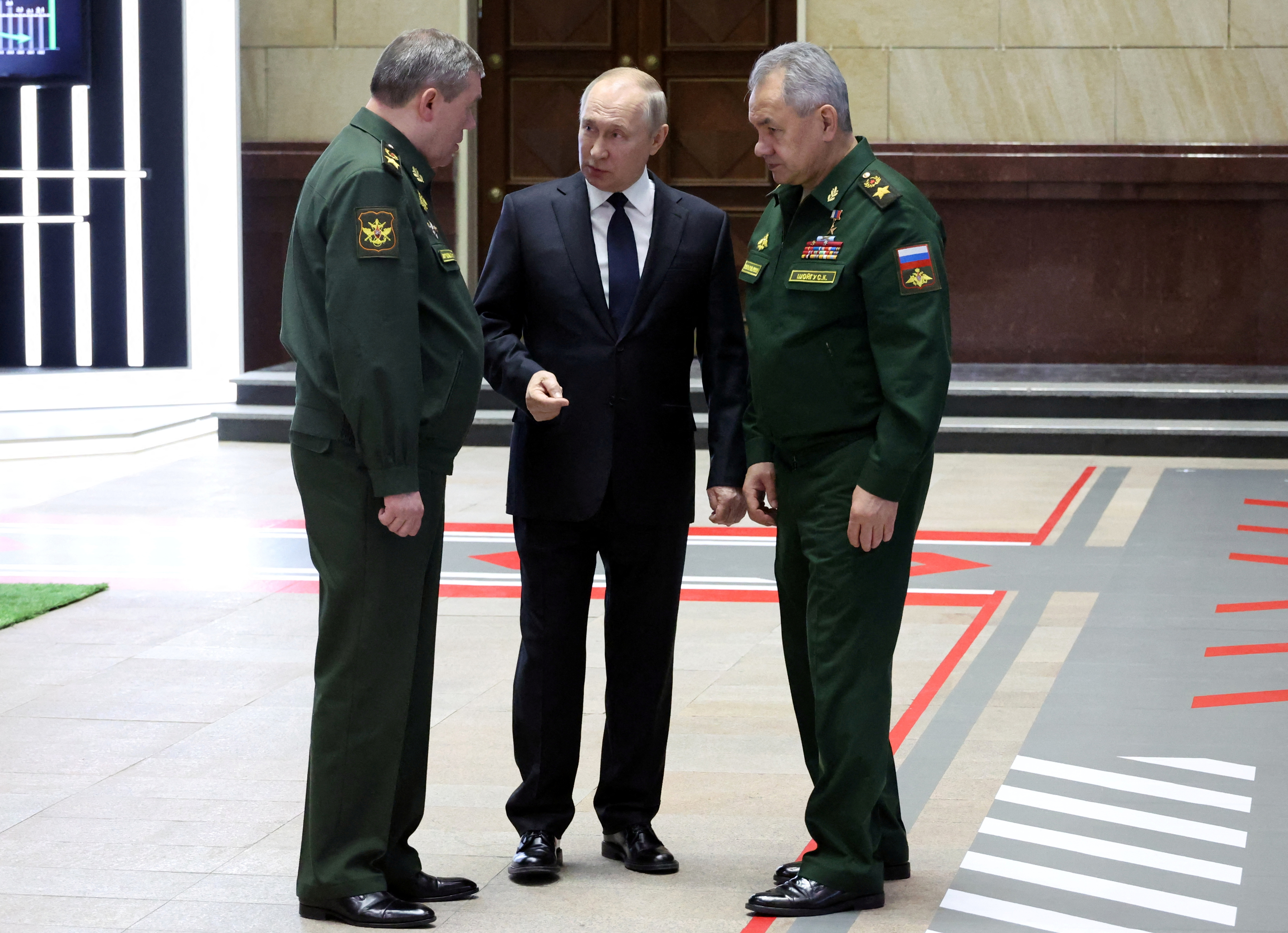 Russian President Vladimir Putin attends a meeting of Defence Ministry Board in Moscow