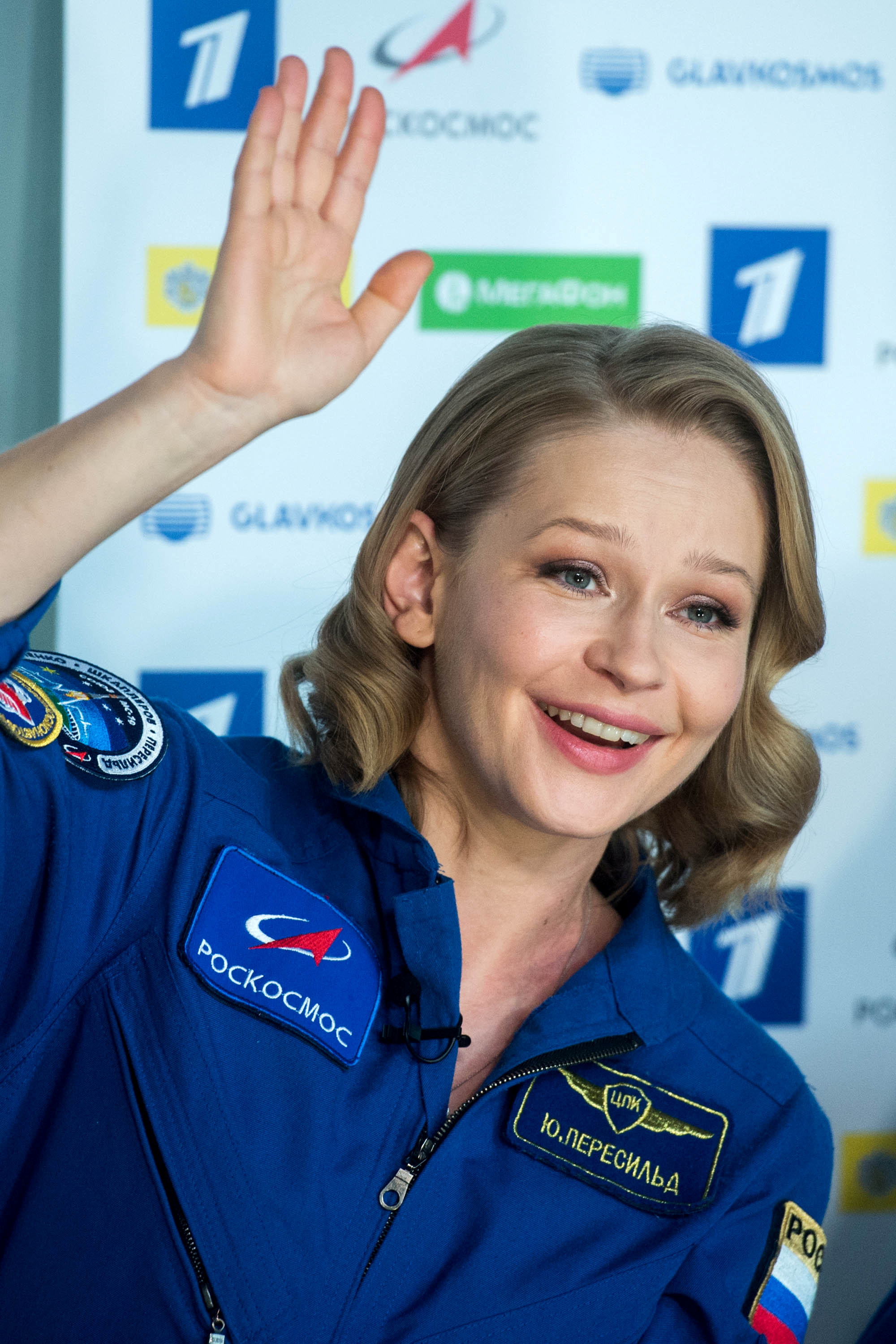 Actress Yulia Peresild speaks during an online news conference following the return from the International Space Station (ISS) in Star City, Russia October 19, 2021. Andrey Shelepin/GCTC/Roscosmos/Handout via REUTERS