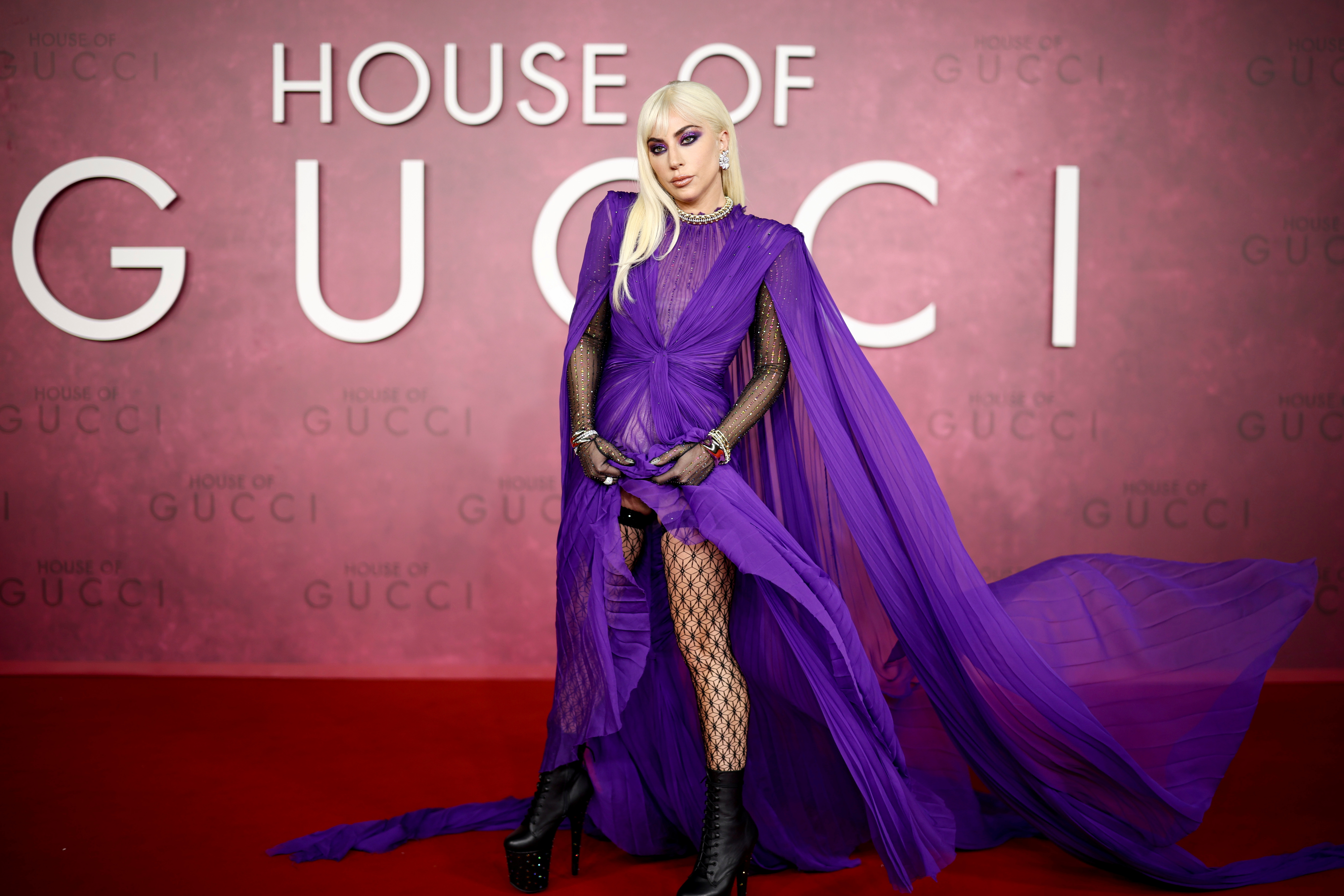 Cast member Lady Gaga arrives at the UK Premiere of the film 'House of Gucci' at Leicester Square in London, Britain, November 9, 2021. REUTERS/Henry Nicholls