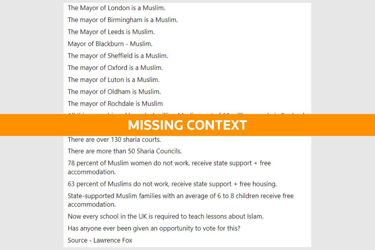 Fact Check: Viral post about number of Muslim mayors in UK is ...