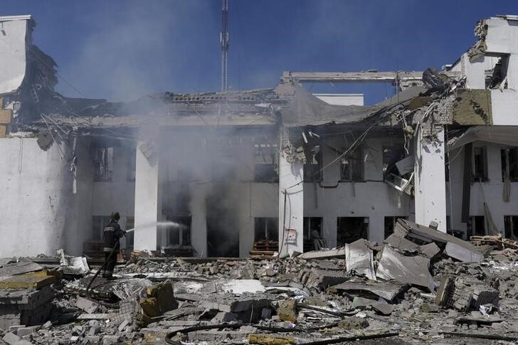 Russia's attack on Ukraine continues, in Derhachi near Kharkiv