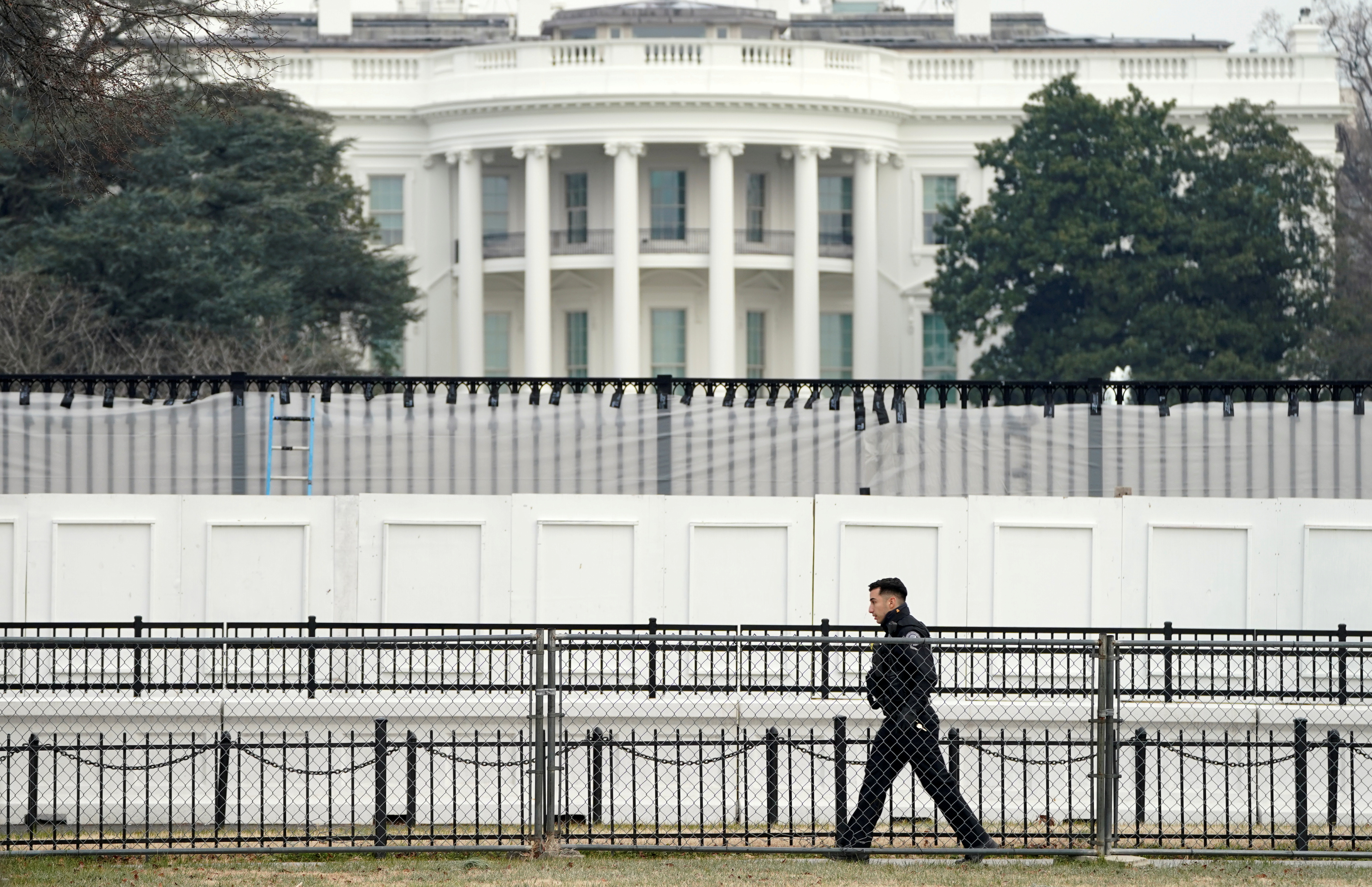 Security fencing at the White House in Washington