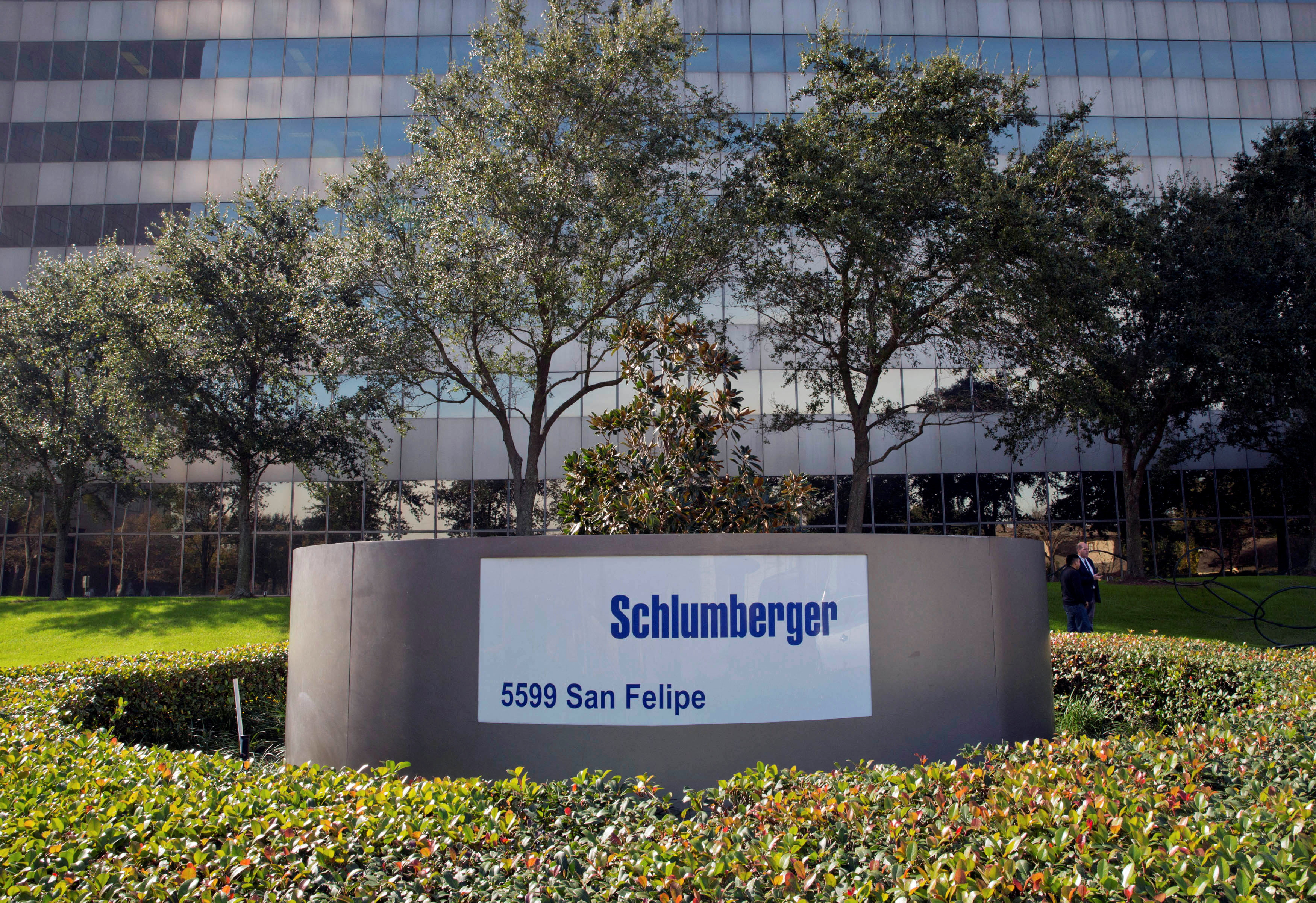 The exterior of Schlumberger headquarters building is pictured in the Galleria area of Houston