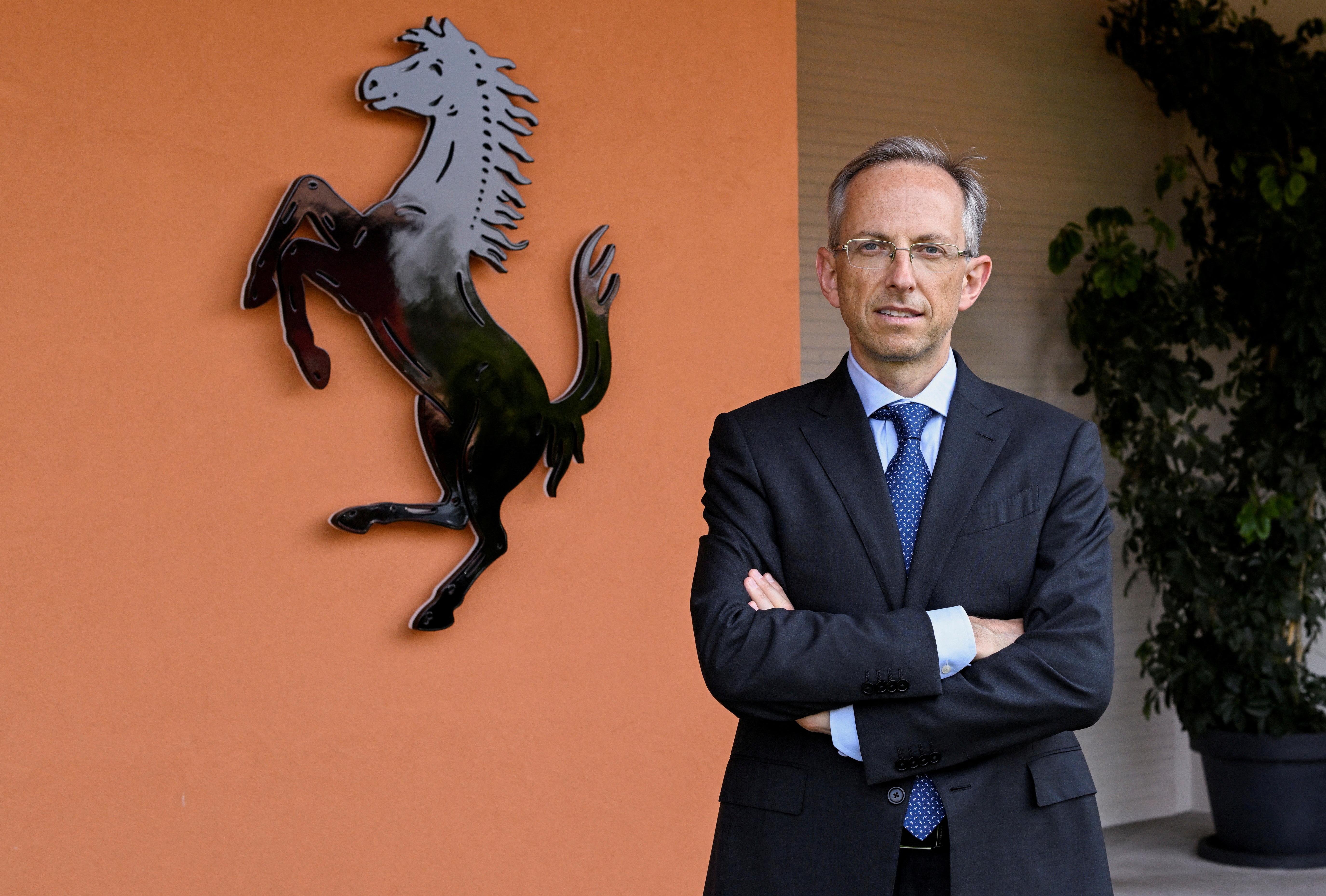 Ferrari CEO Benedetto Vigna unveils the company's new long term strategy, in Maranello