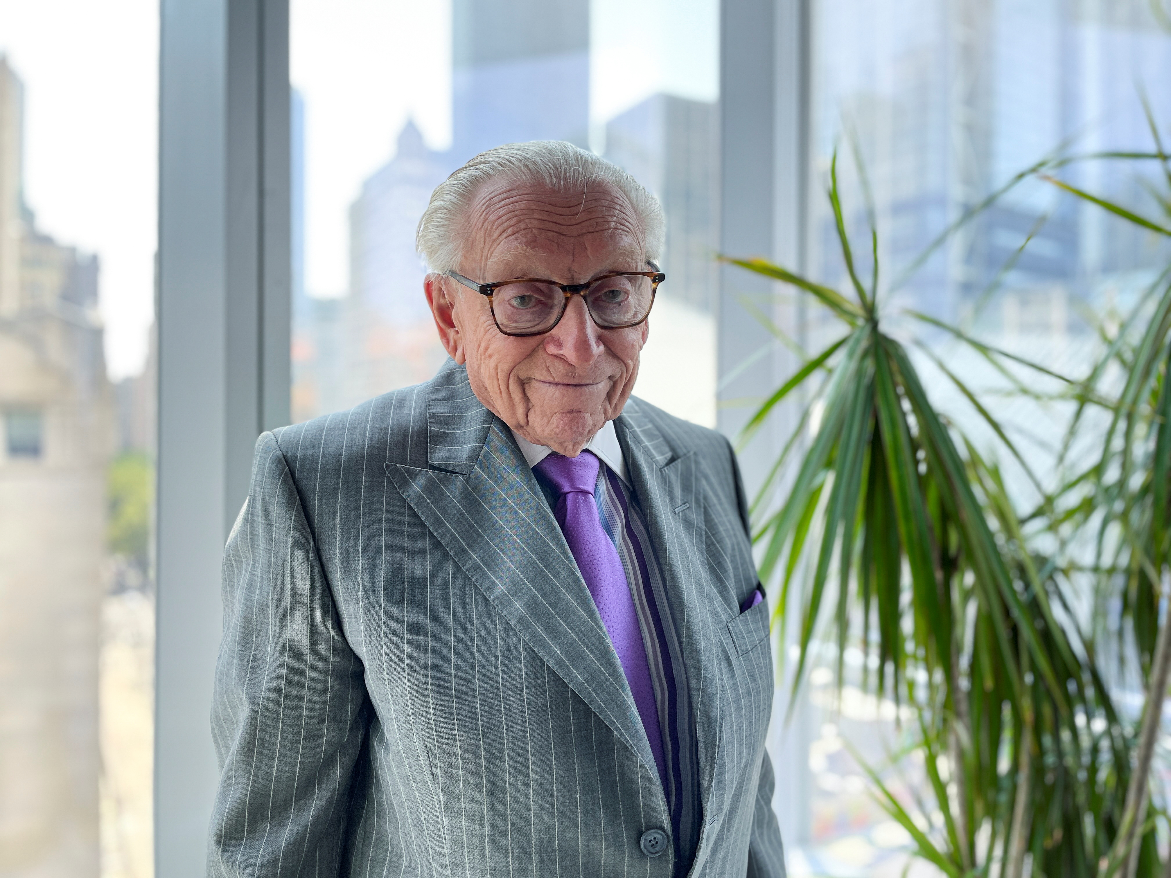Real estate developer Larry Silverstein, poses at 7 World Trade Center in New York