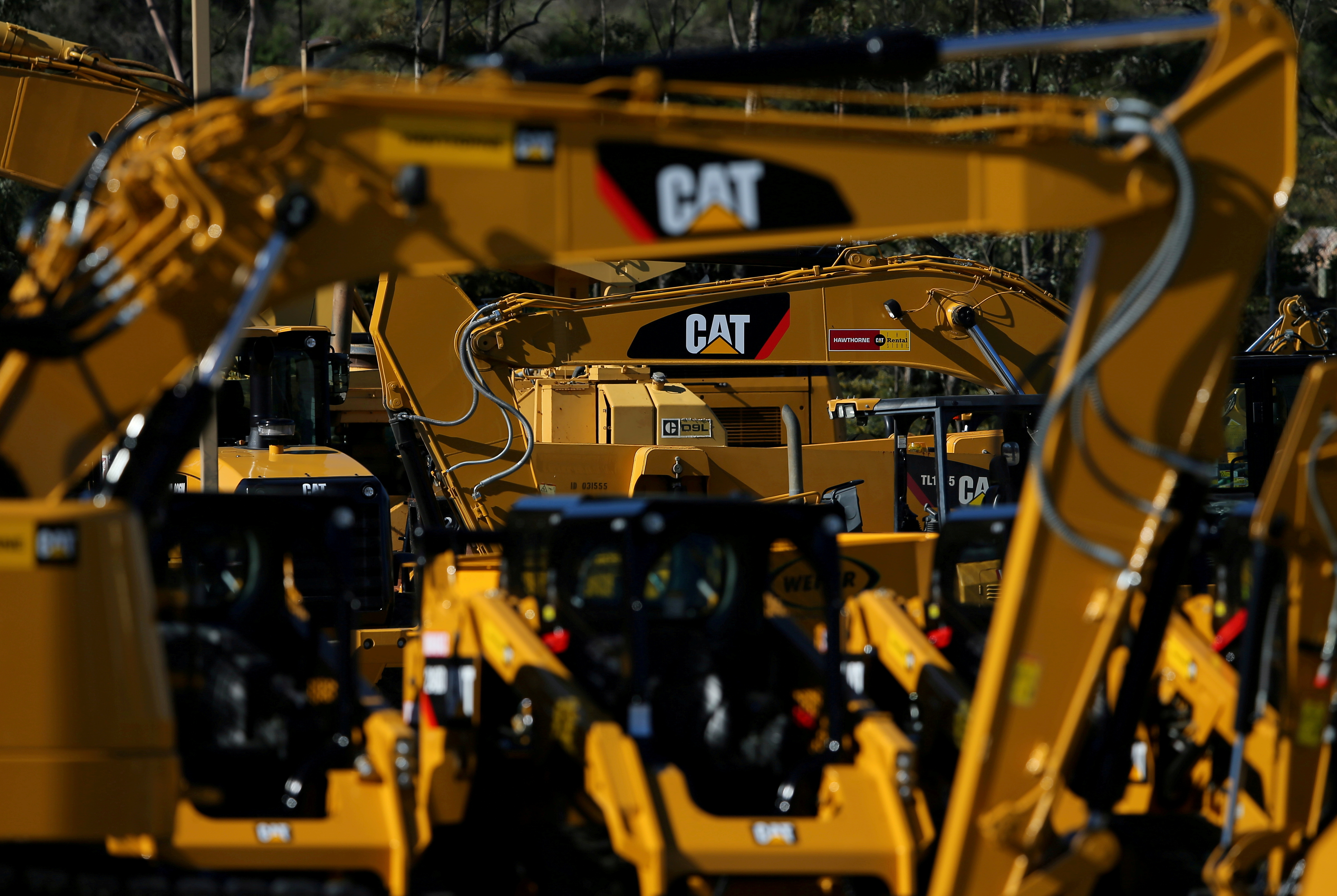 Caterpillar Inc. equipment is on display for sale at a retail site in San Diego, California, U.S., March 3, 2017.    REUTERS/Mike Blake/File Photo