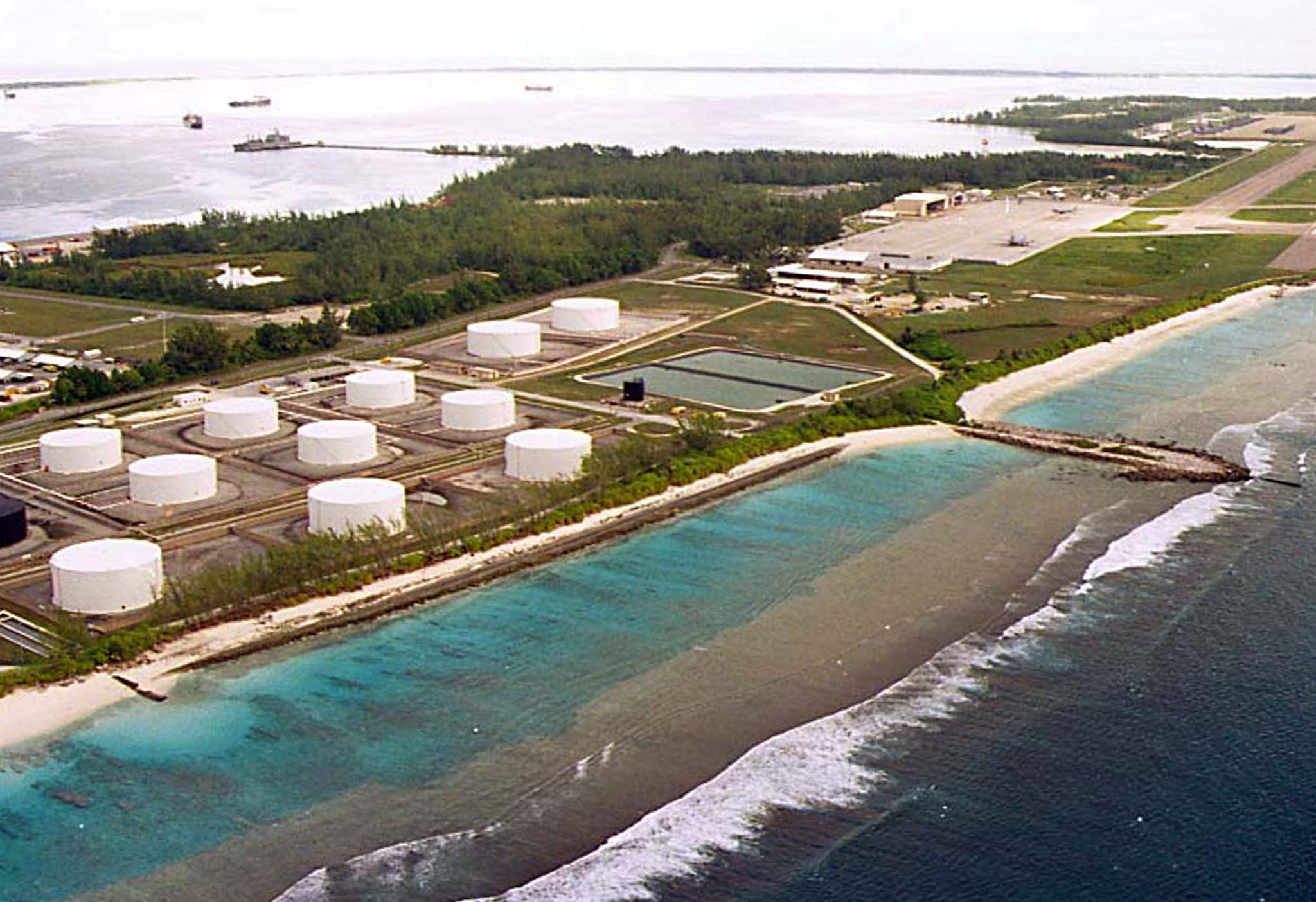 FILE PHOTO OF FUEL TANKS ON INDIAN OCEAN ISLAND OF DIEGO GARCIA.