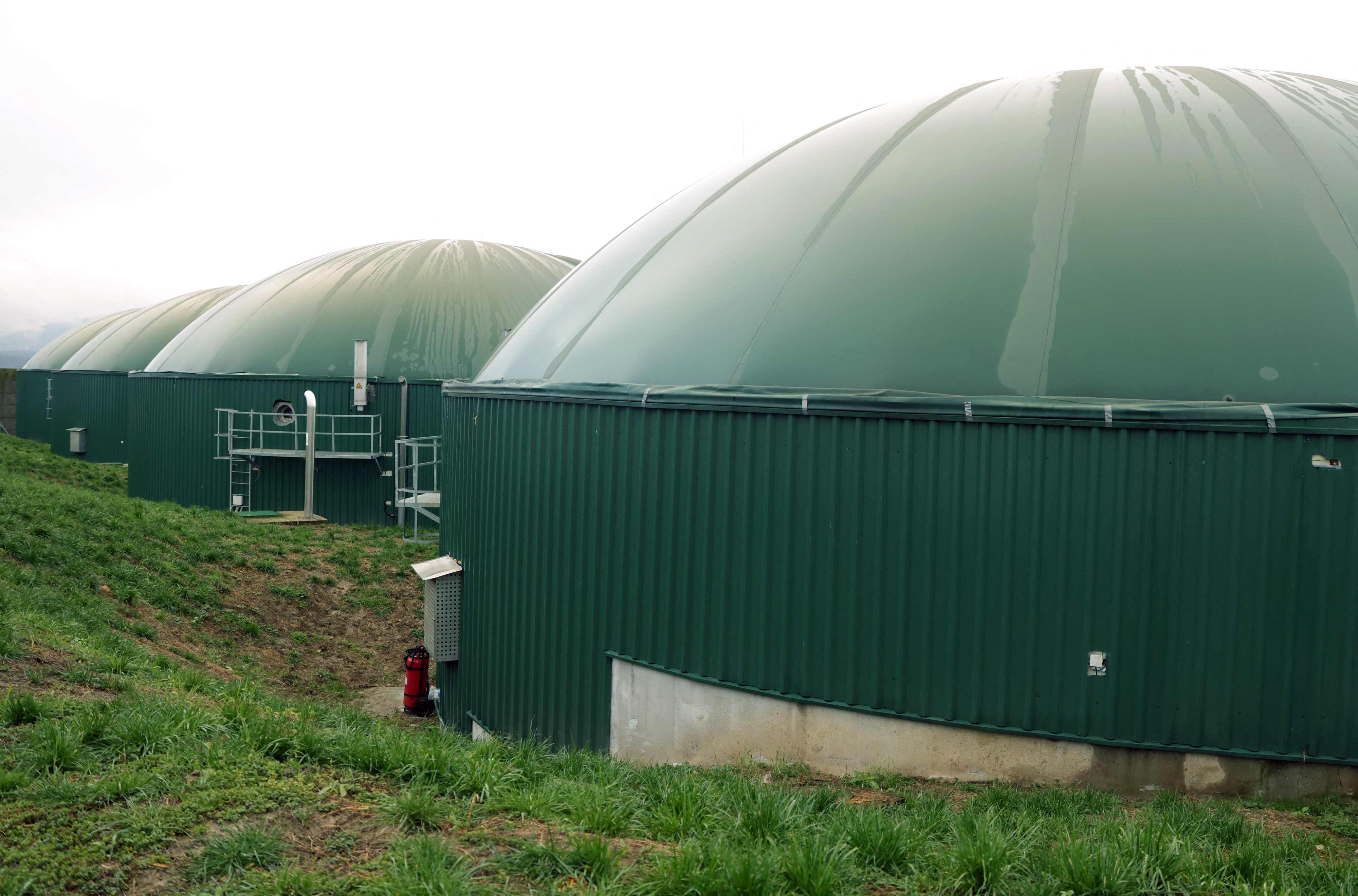 Biogas plant producing electricity from organic waste is seen on Spreca farm in Kalesija