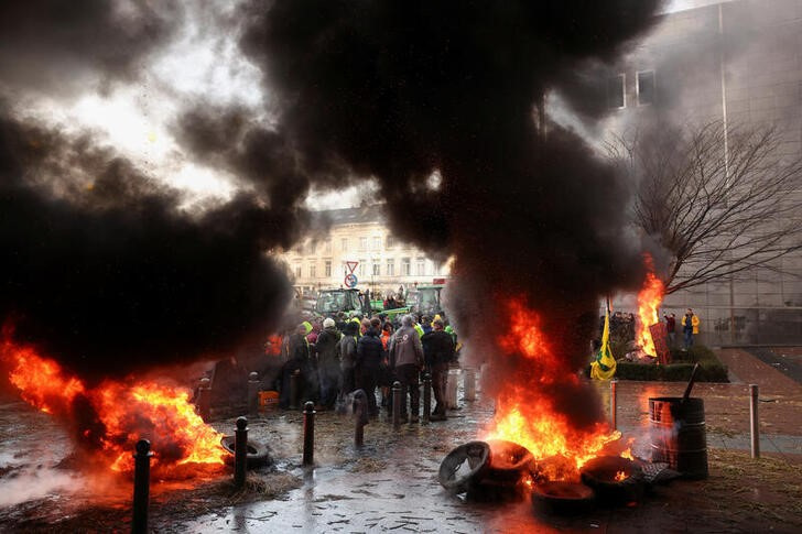 Los agricultores protestan en Bruselas