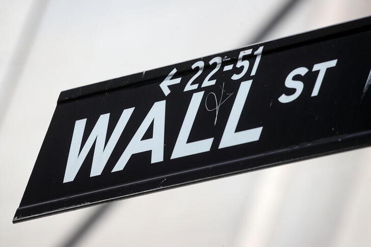 The Wall St. sign is seen near the NYSE in New York