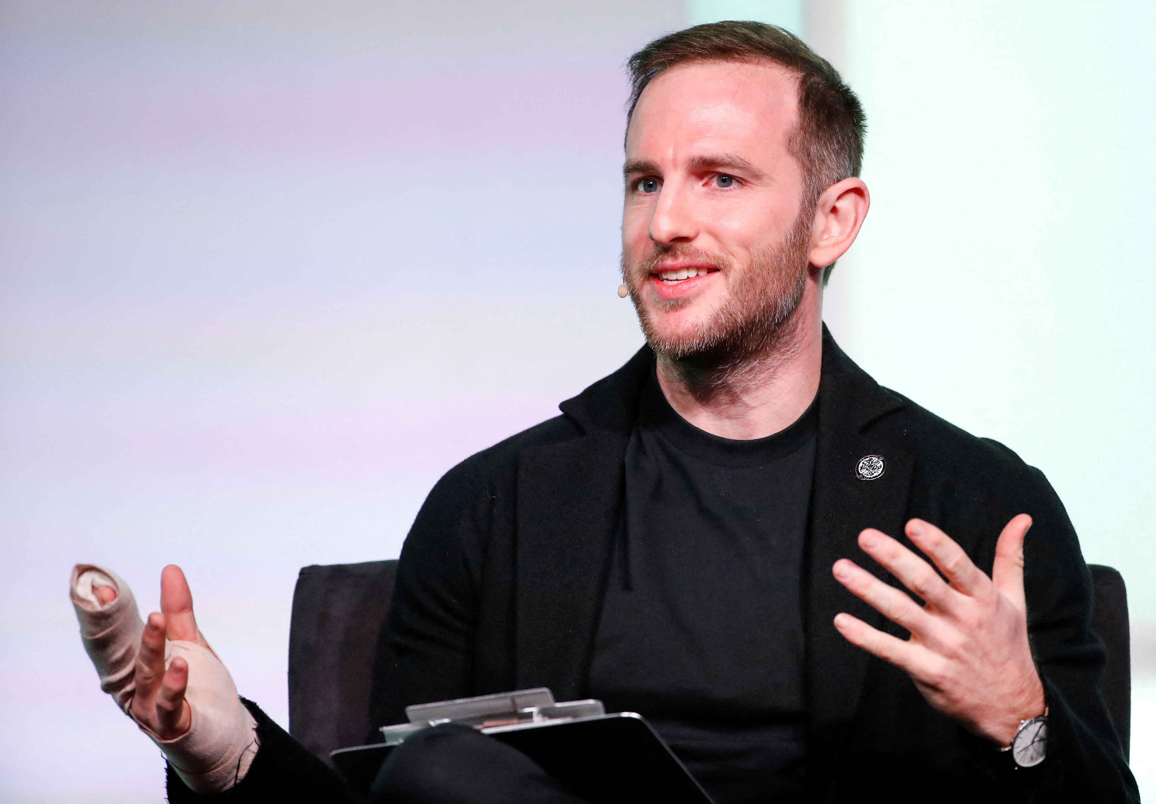 Joe Gebbia co-founder of Airbnb speaks during the first Obama Foundation Summit in Chicago