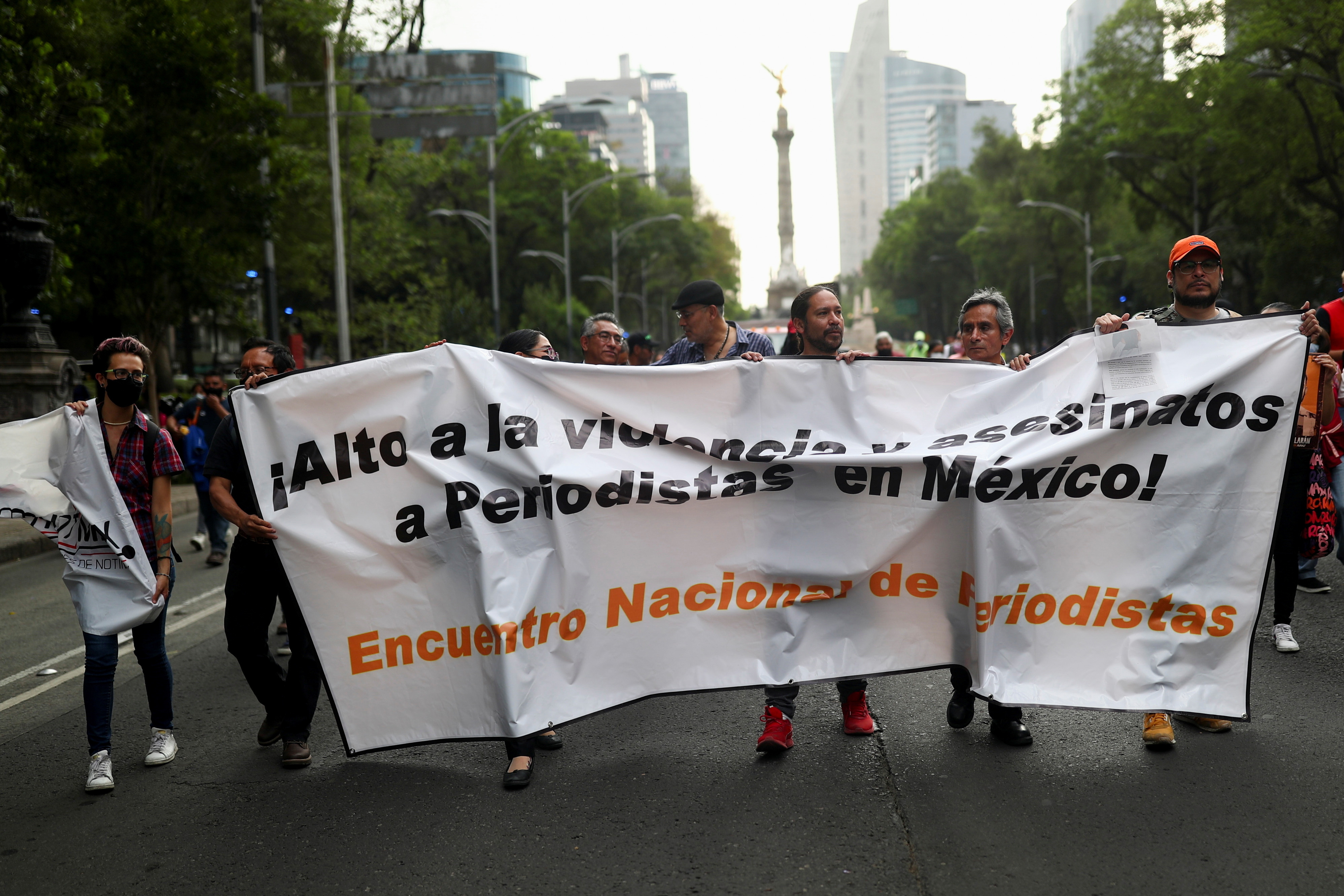 Demonstration to protest against the murder of journalists in Mexico