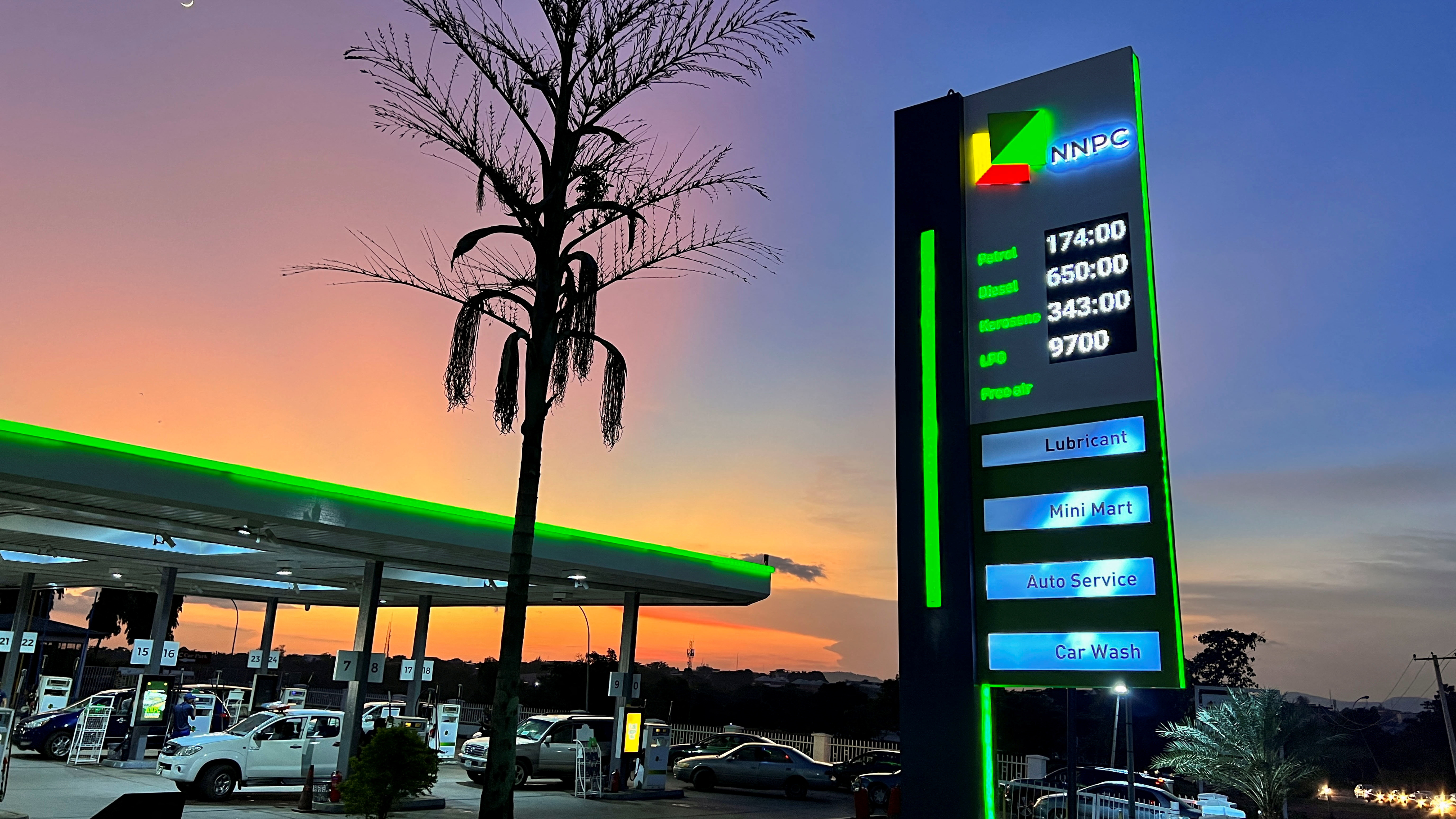 A general view of the newly rebranded NNPC Mega Gas Station in Abuja