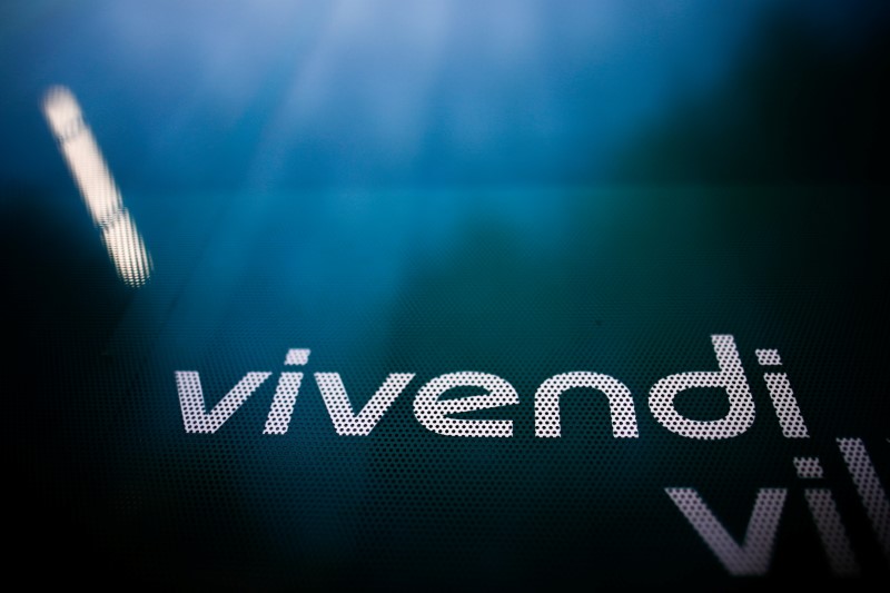 French media giant Vivendi logo in Paris