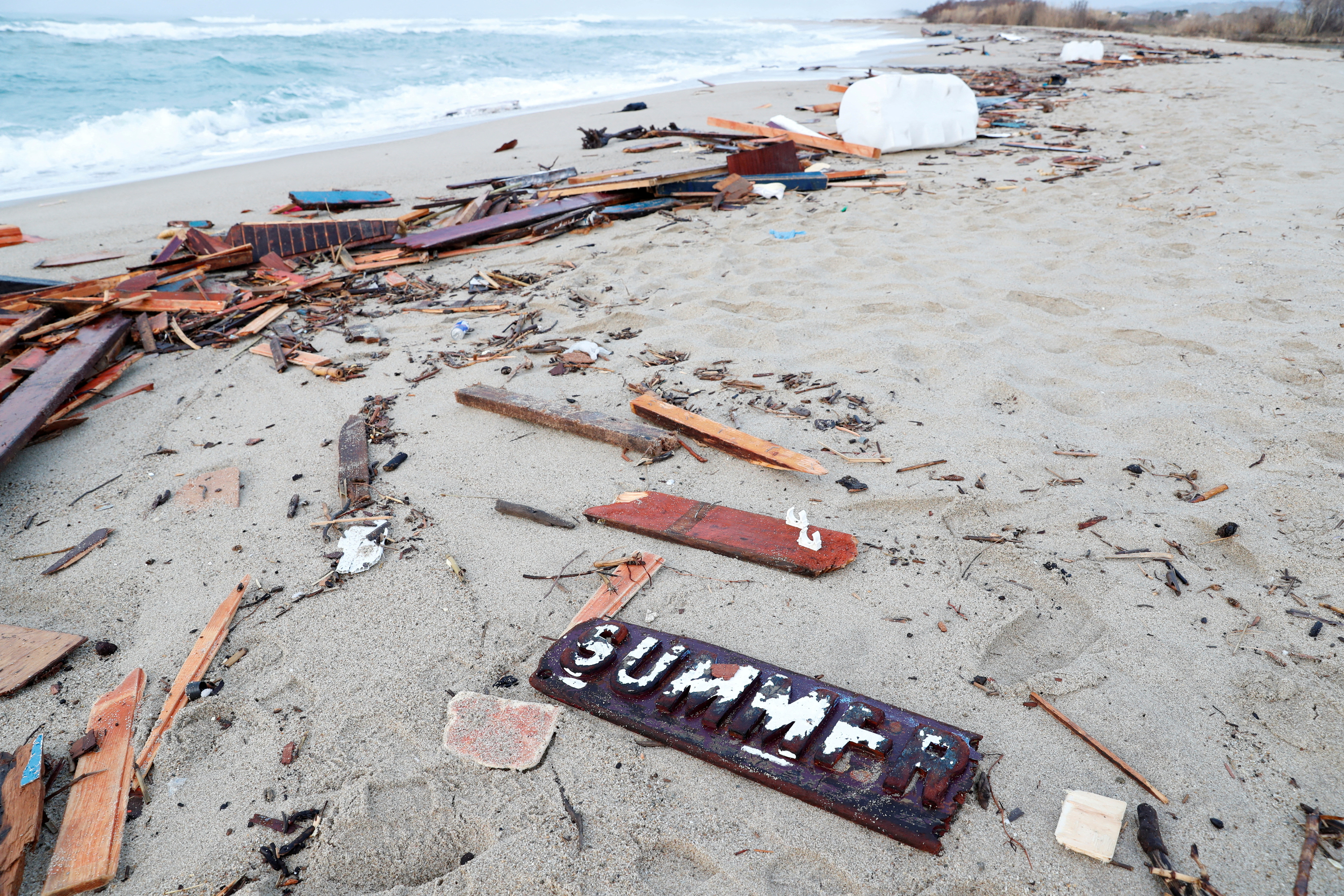 Aftermath of deadly migrant shipwreck in Steccato di Cutro near Crotone
