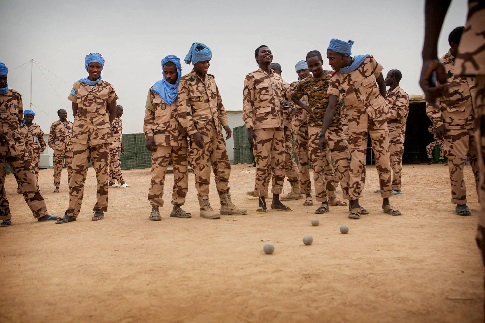 MINUSMA Chadian contingent play petanque in Kidal