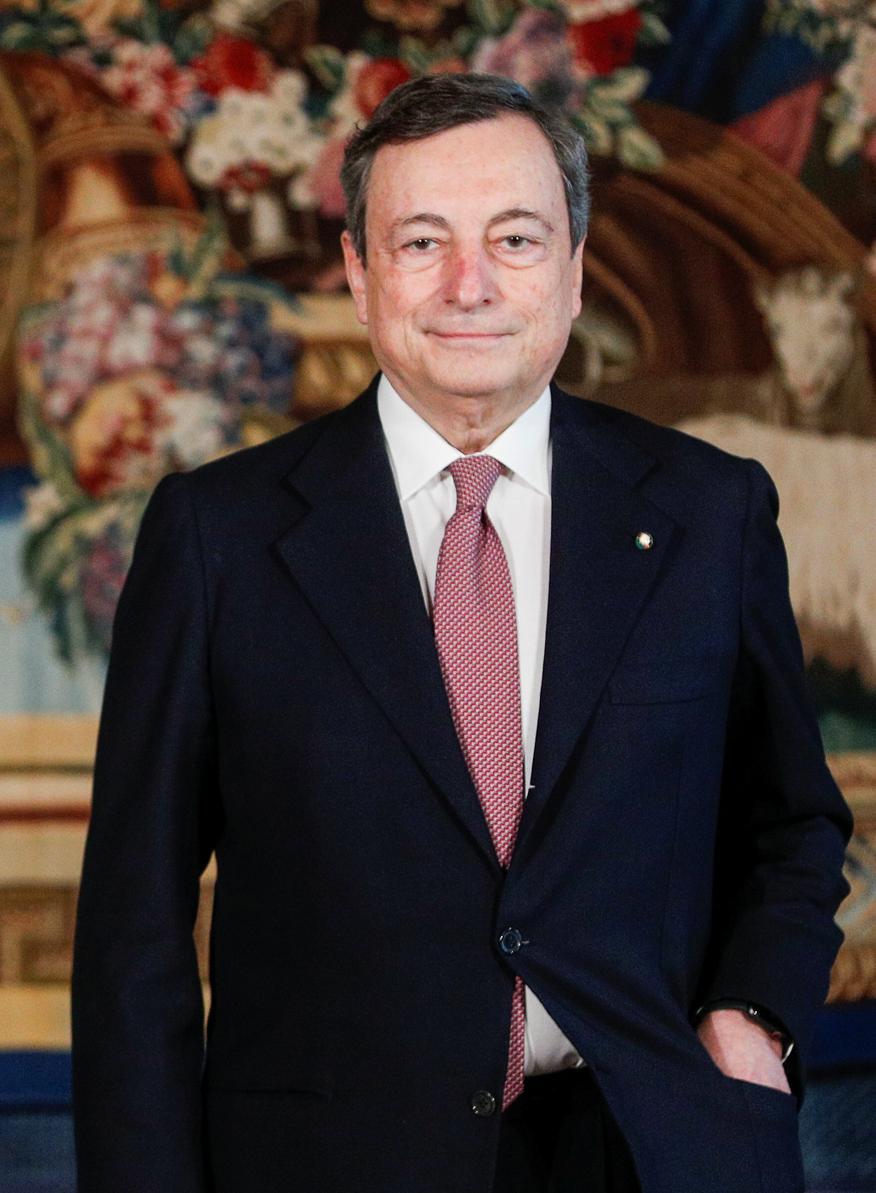 Prime Minister Mario Draghi poses for a picture after the new cabinet ministers swearing-in ceremony, at the Quirinale Presidential Palace in Rome, Italy, February 13, 2021. REUTERS/Guglielmo Mangiapane/Pool