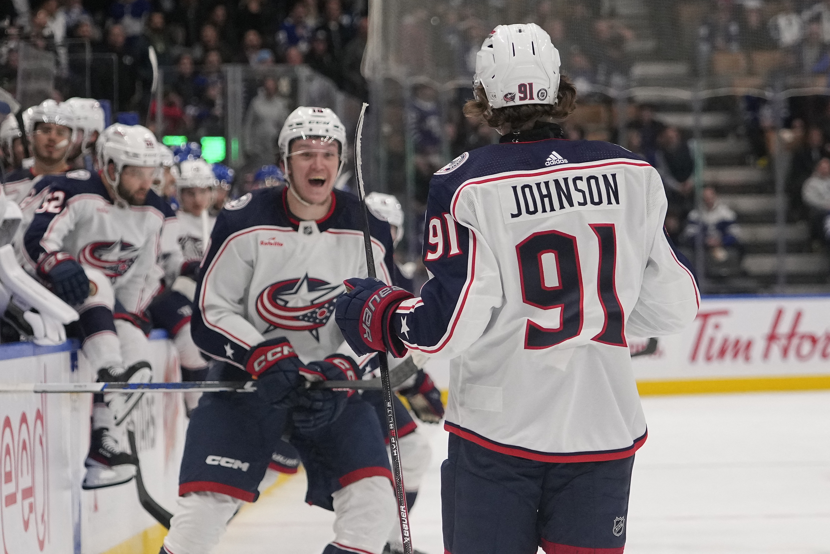 Blue Jackets blow five-goal lead, still beat Maple Leafs 6-5 in OT ...