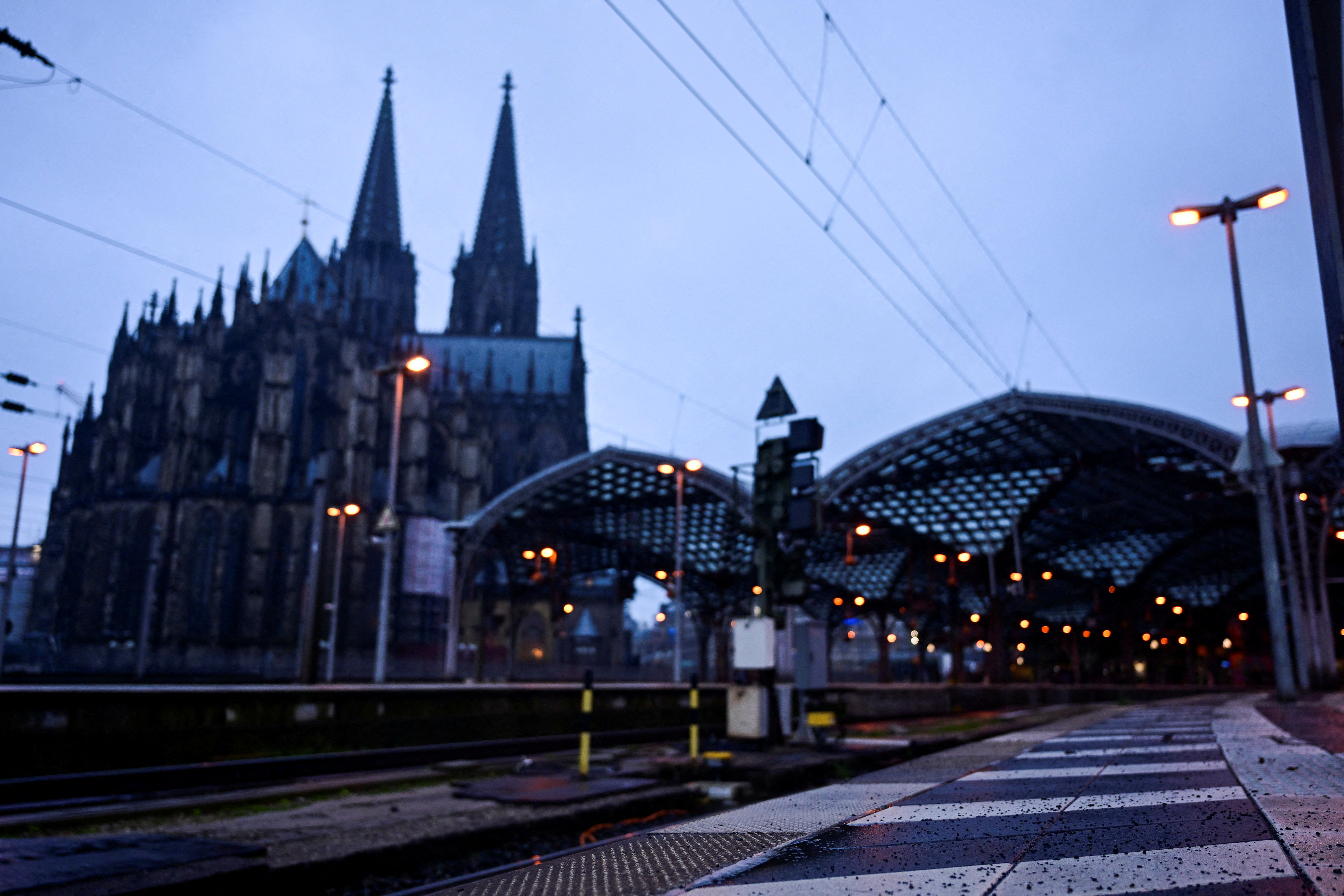 Nationwide strike called by German's train drivers union GDL over wage increases, in Cologne