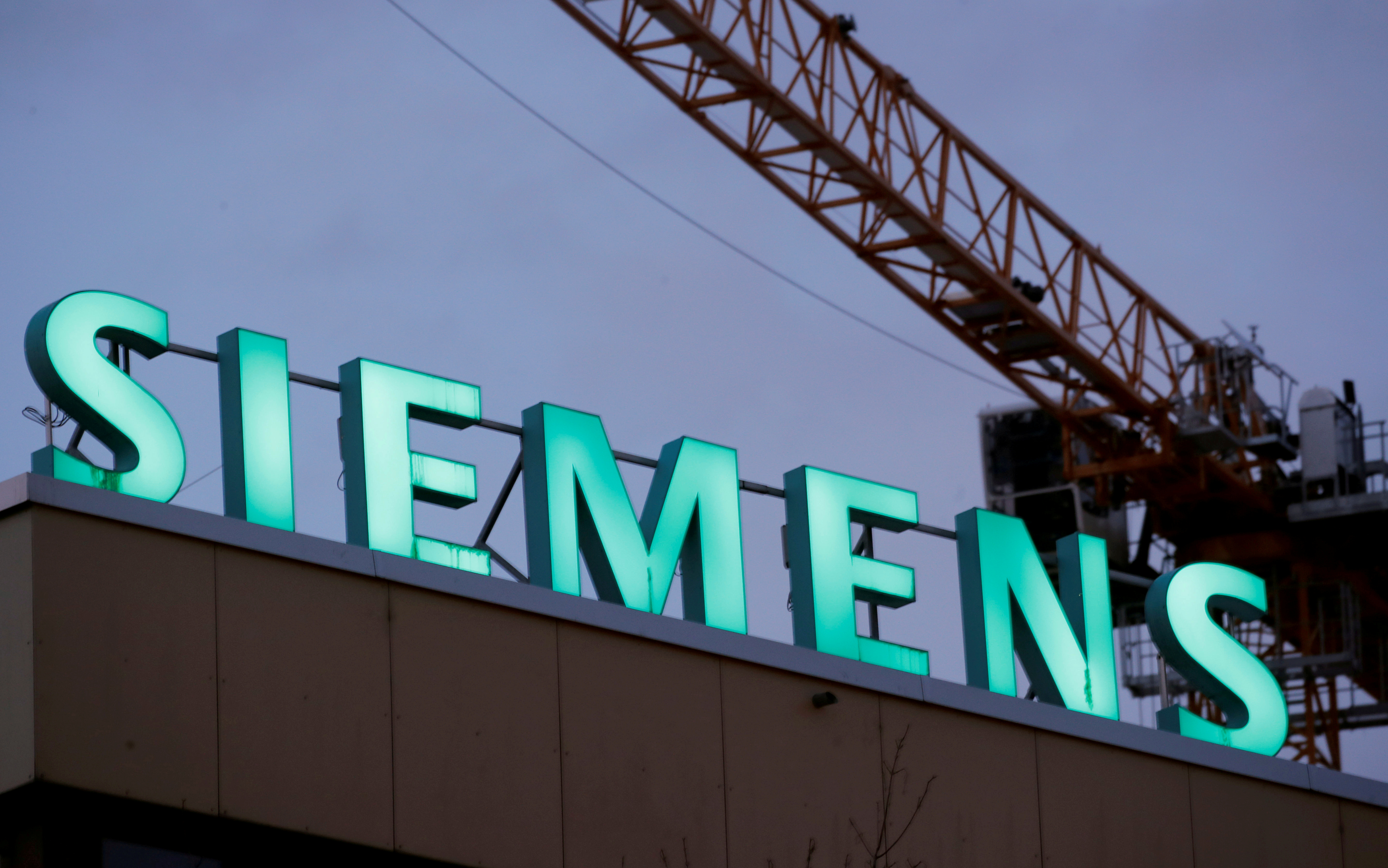 The logo of German industrial group Siemens is seen in Zurich, Switzerland