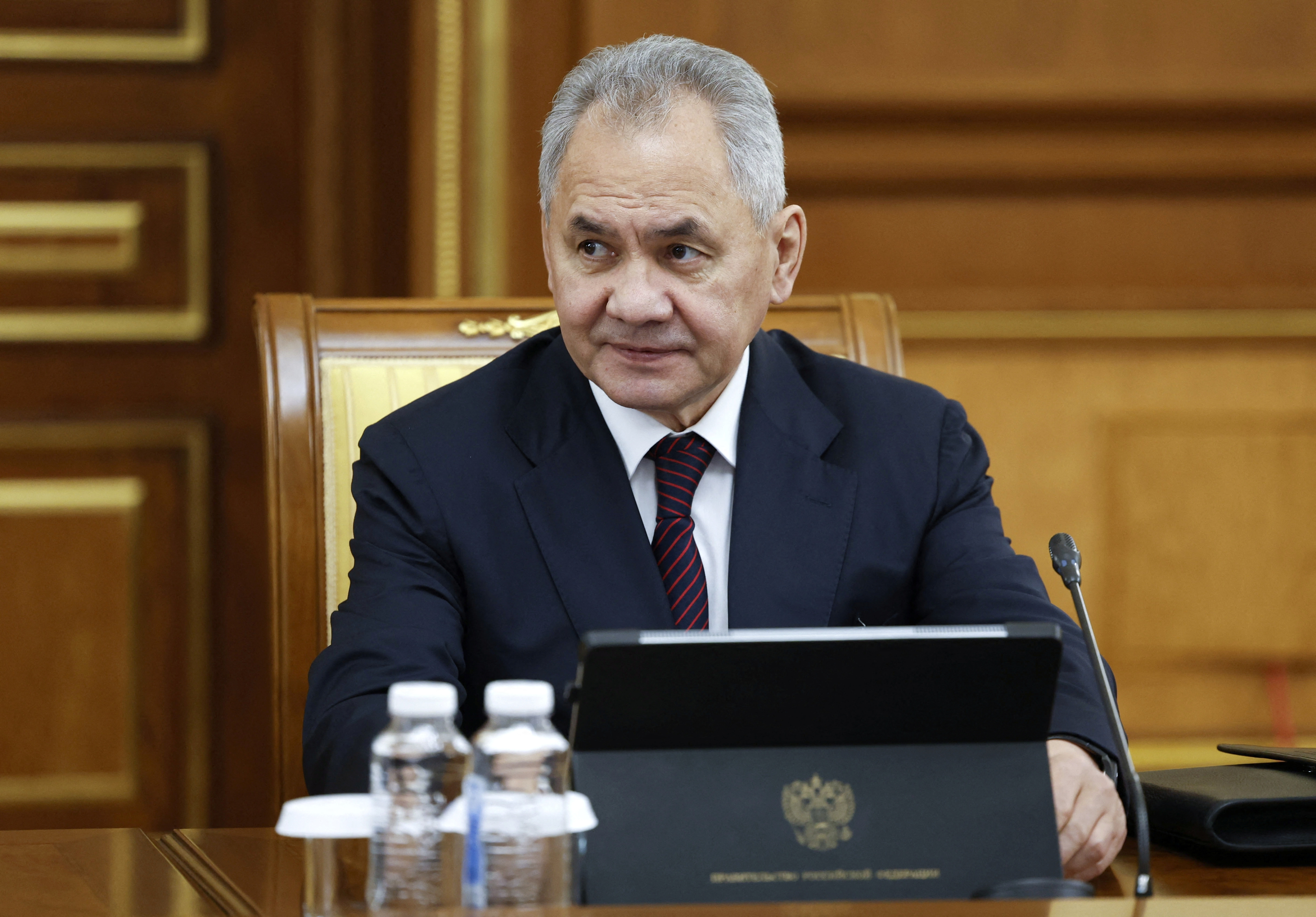 Russian Defence Minister Shoigu attends a government meeting in Moscow