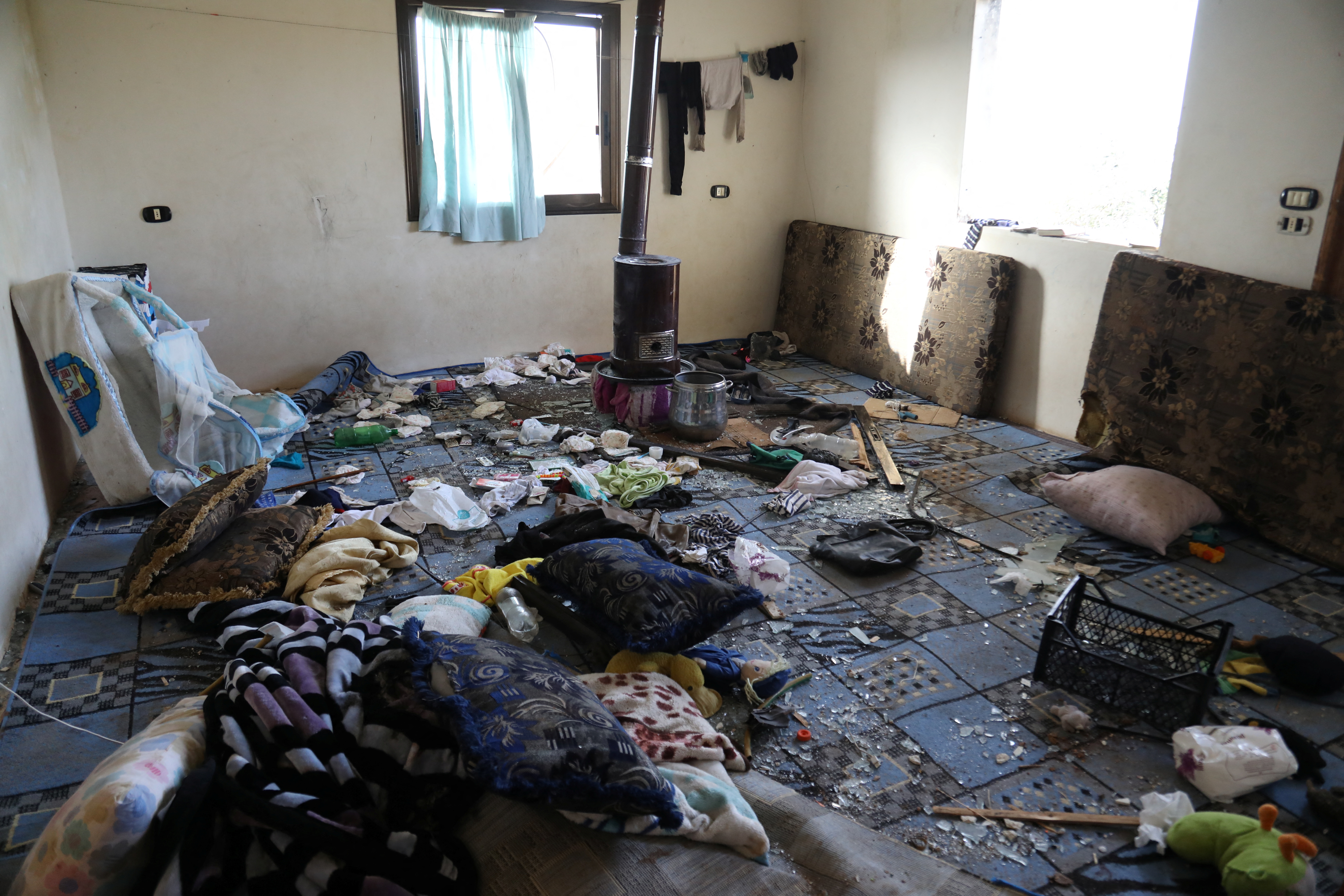Aftermath of a counter-terrorism mission conducted by the U.S. Special Operations Forces in Atmeh
